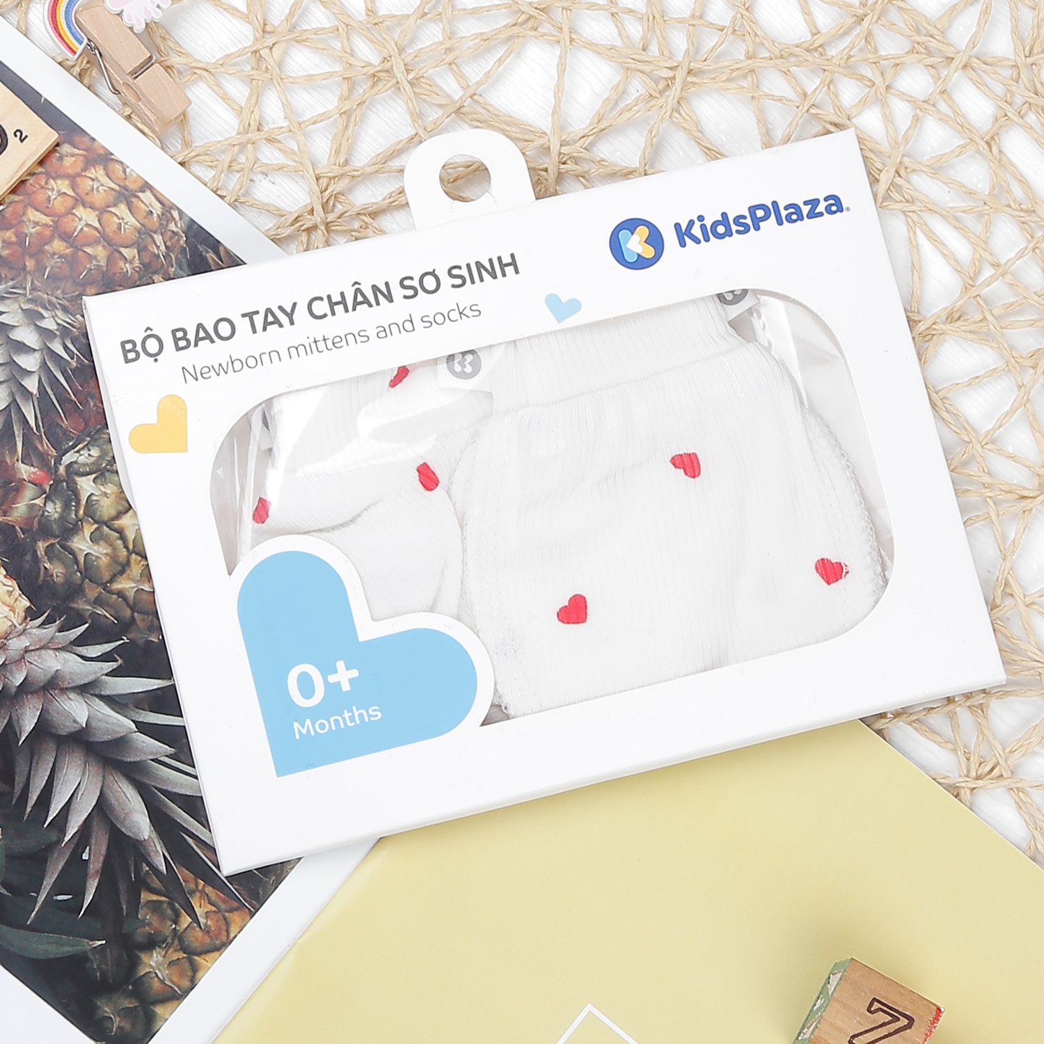 Set bao tay chân sơ sinh KidsPlaza ND22T (Trắng) hình 1