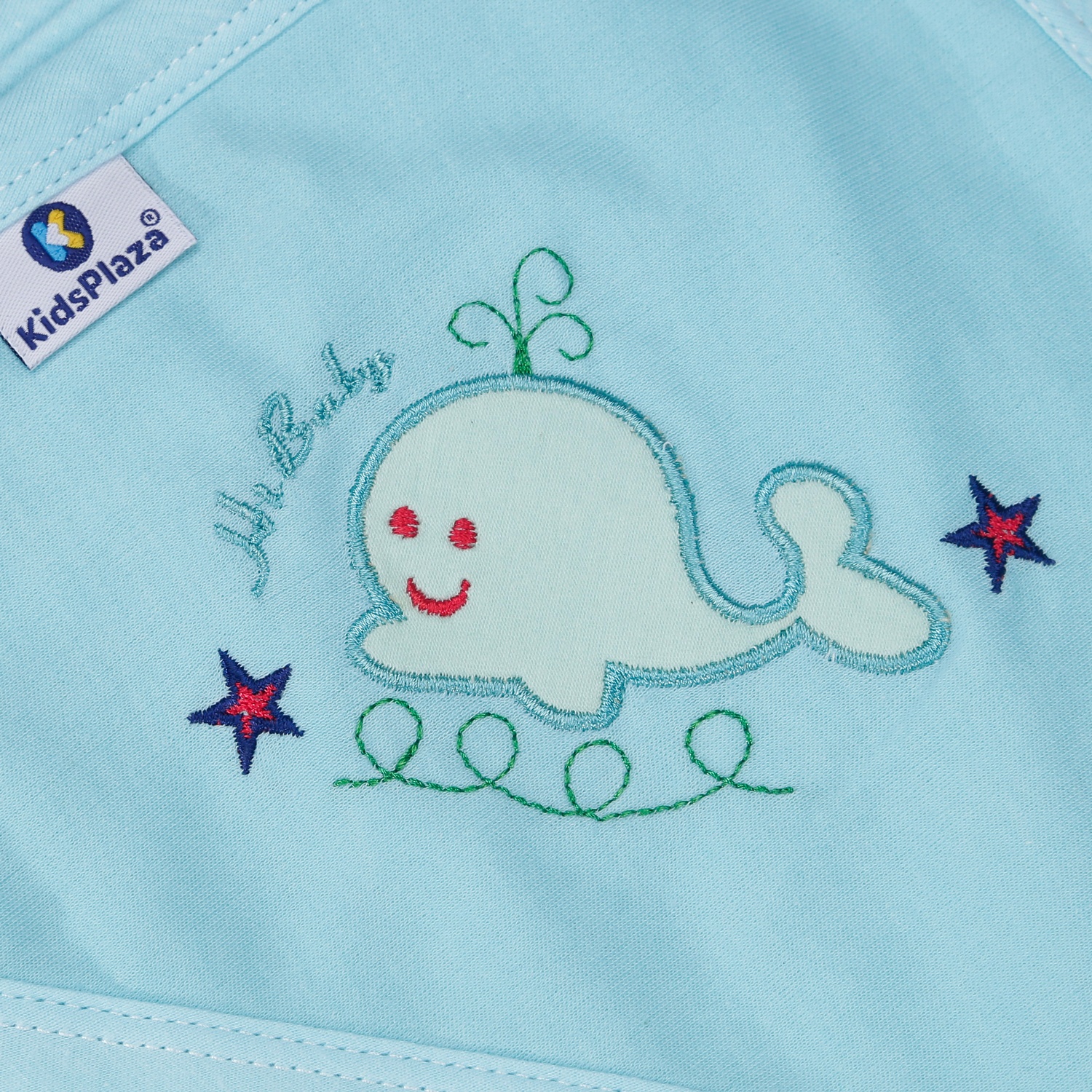 Chăn ủ có mũ thêu hình KidsPlaza 2 lớp TM21 (Xanh) hình 3