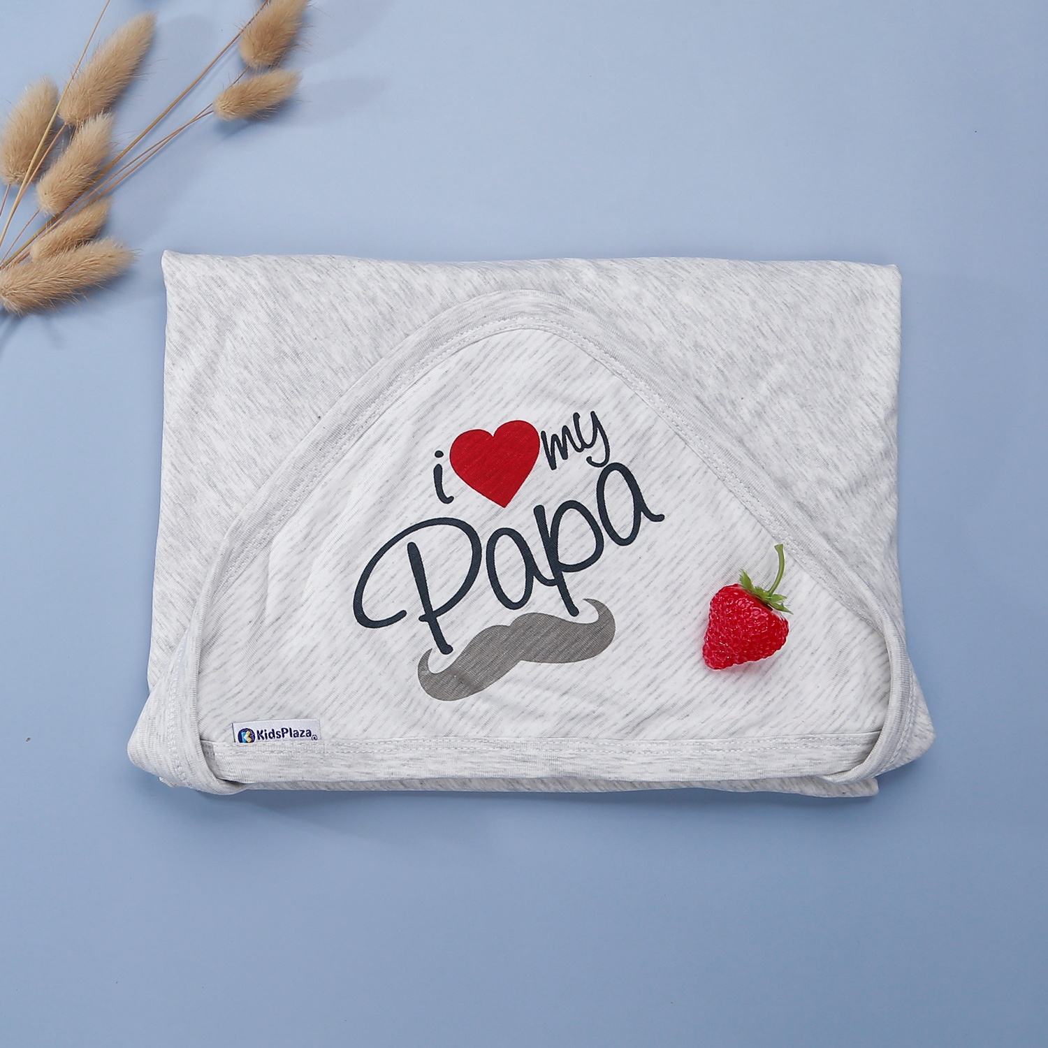 Chăn ủ có mũ Otis trắng kẻ ghi KidsPlaza ND22H hình 2