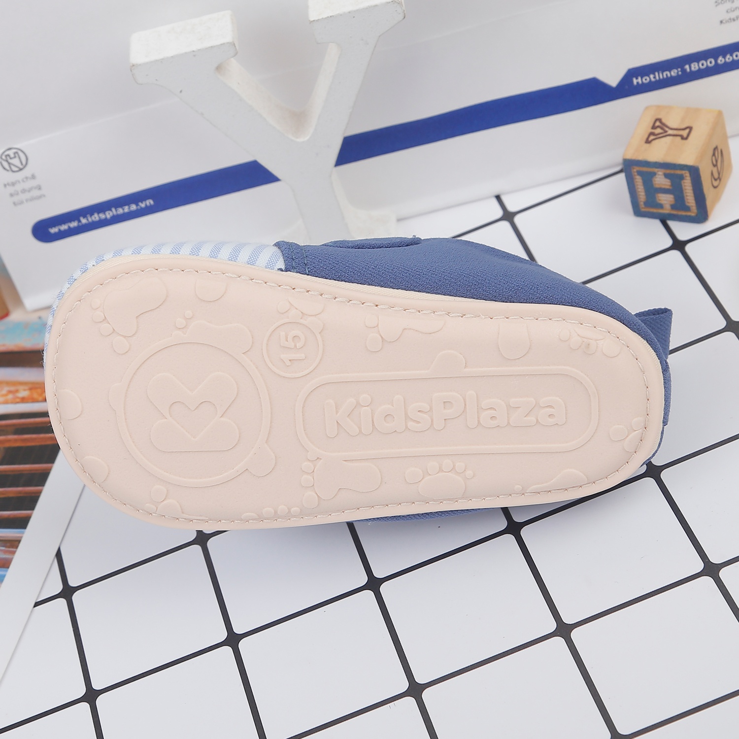 Giày tập đi KidsPlaza 22K-S7 thêu voi (Xanh) hình 5