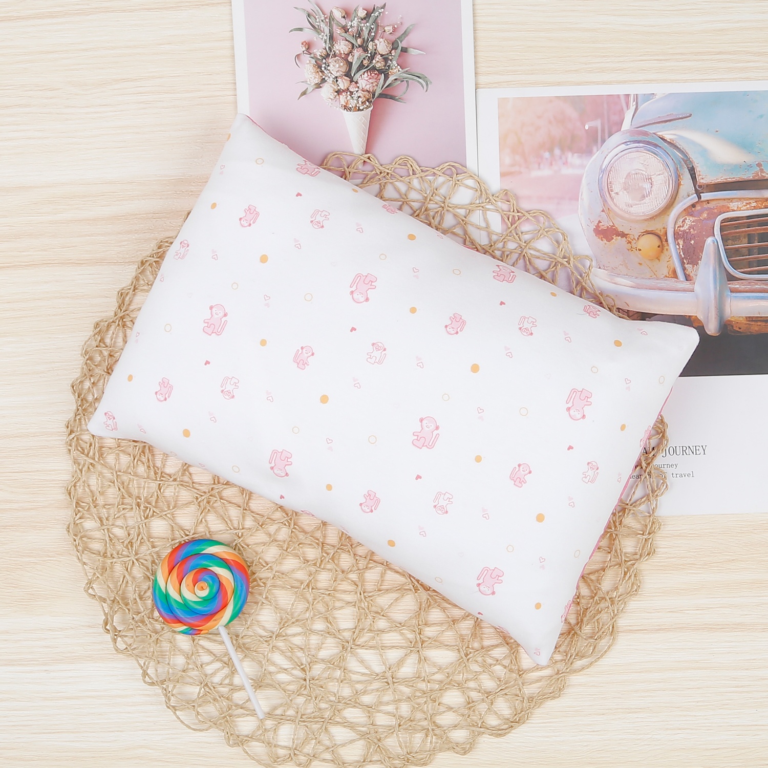 Gối cotton bông mềm Kids Plaza TM21 (Hồng) hình 1