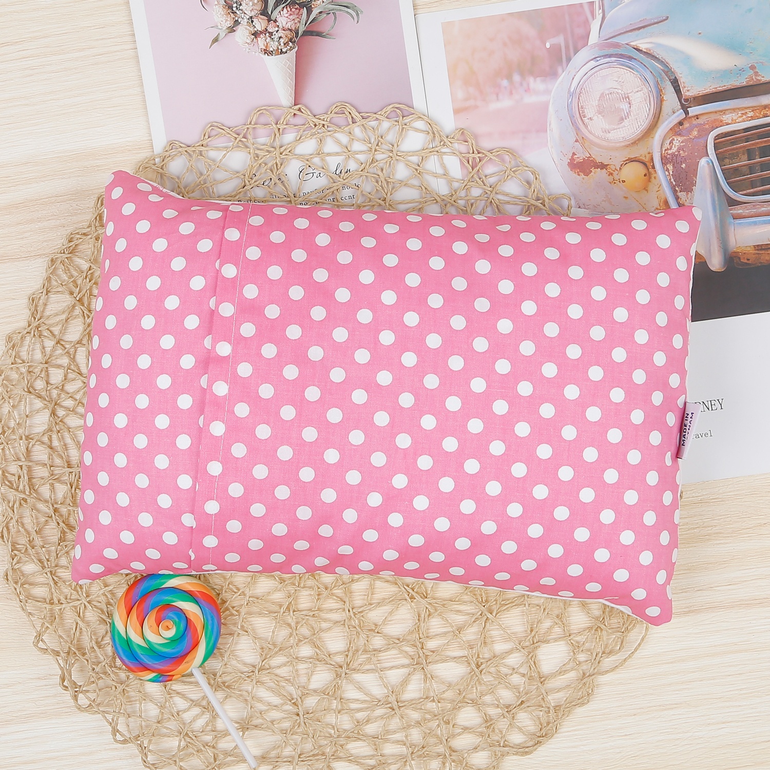 Gối cotton bông mềm Kids Plaza TM21 (Hồng) hình 2