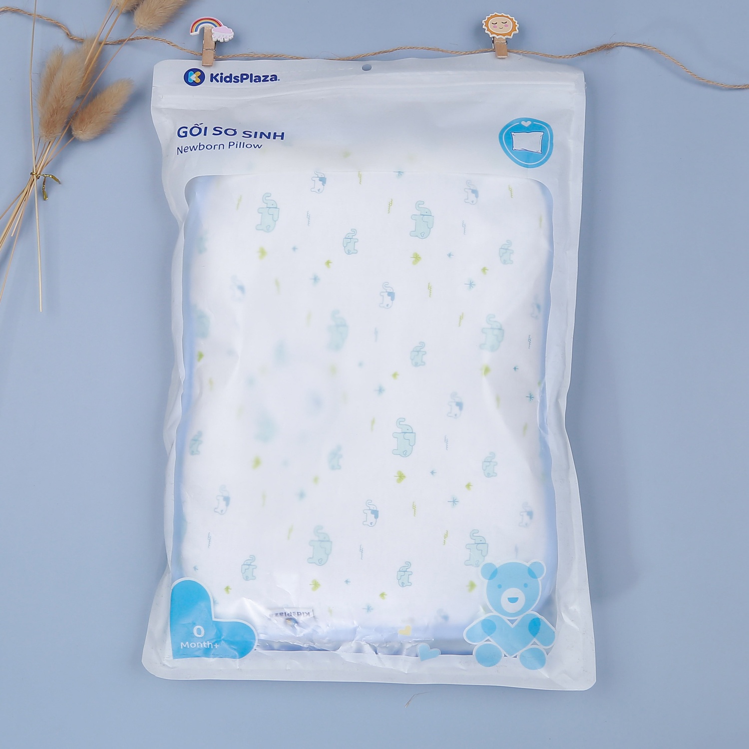 Gối lõm sơ sinh KidsPlaza TM21 (Xanh) hình 1