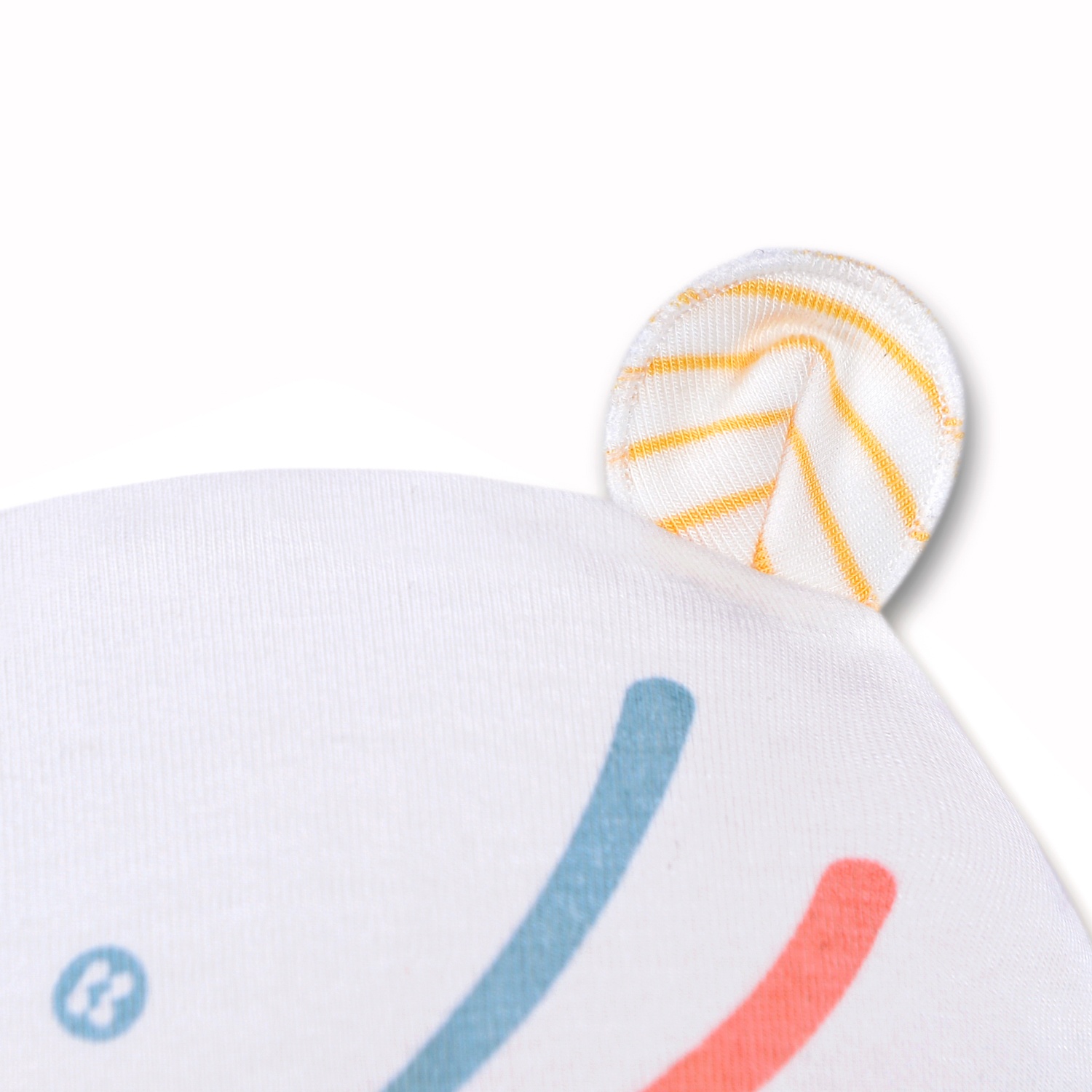 Mũ sơ sinh Otis bé gái KidsPlaza ND22H trắng kẻ vàng hình 2