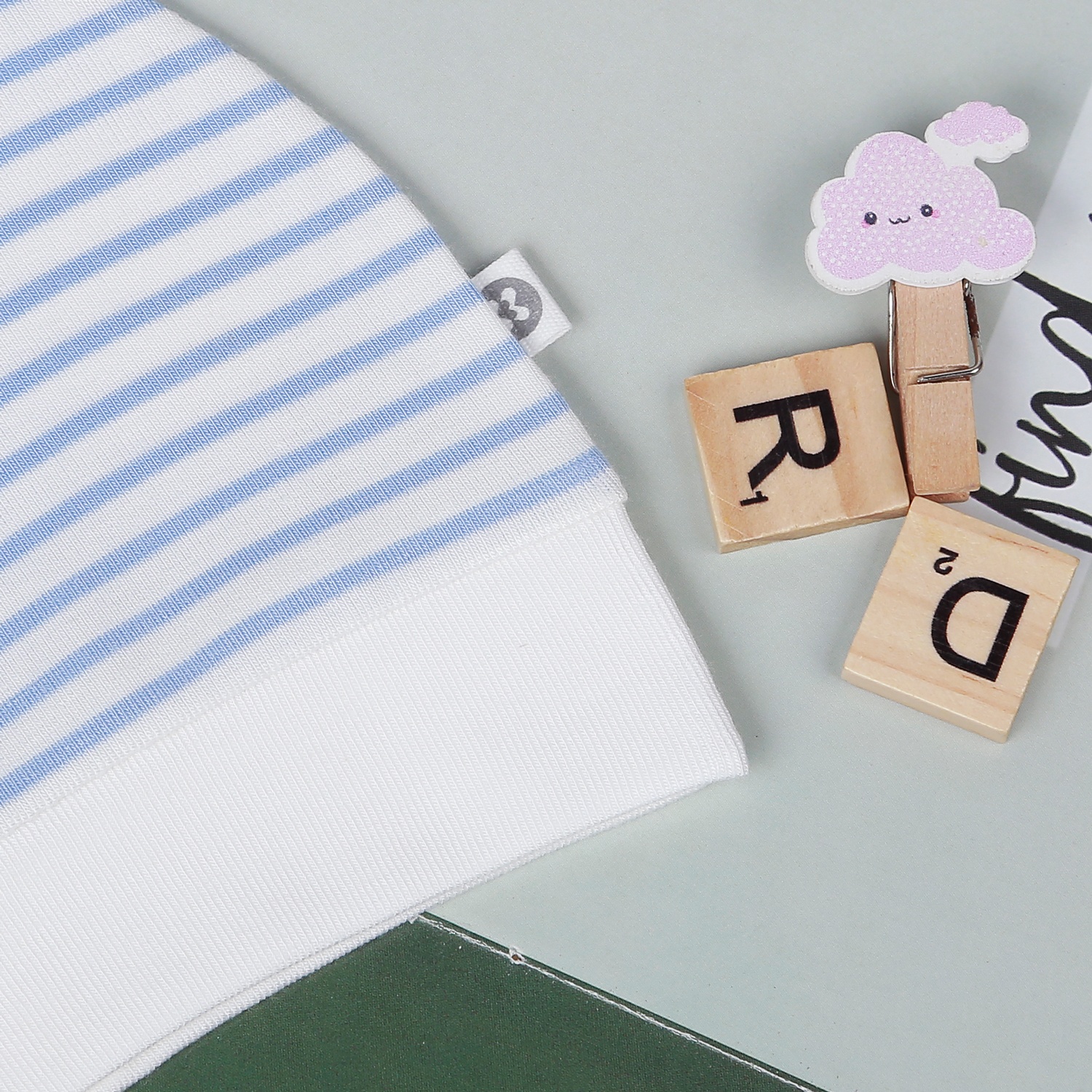 Mũ sơ sinh Otis bé trai KidsPlaza ND22T (Kẻ xanh) hình 4