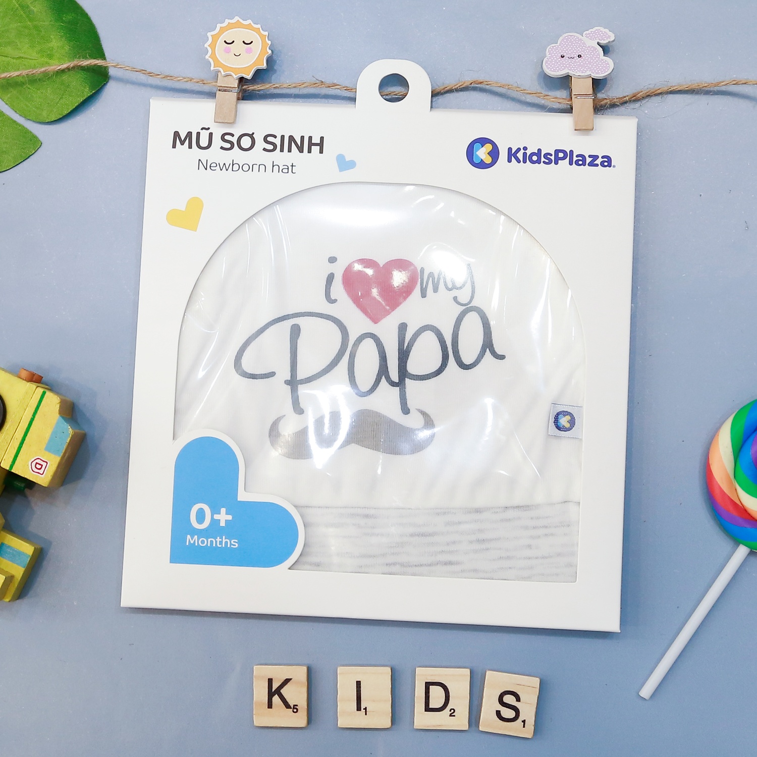 Mũ Otis trắng kẻ ghi KidsPlaza ND22H hình 1