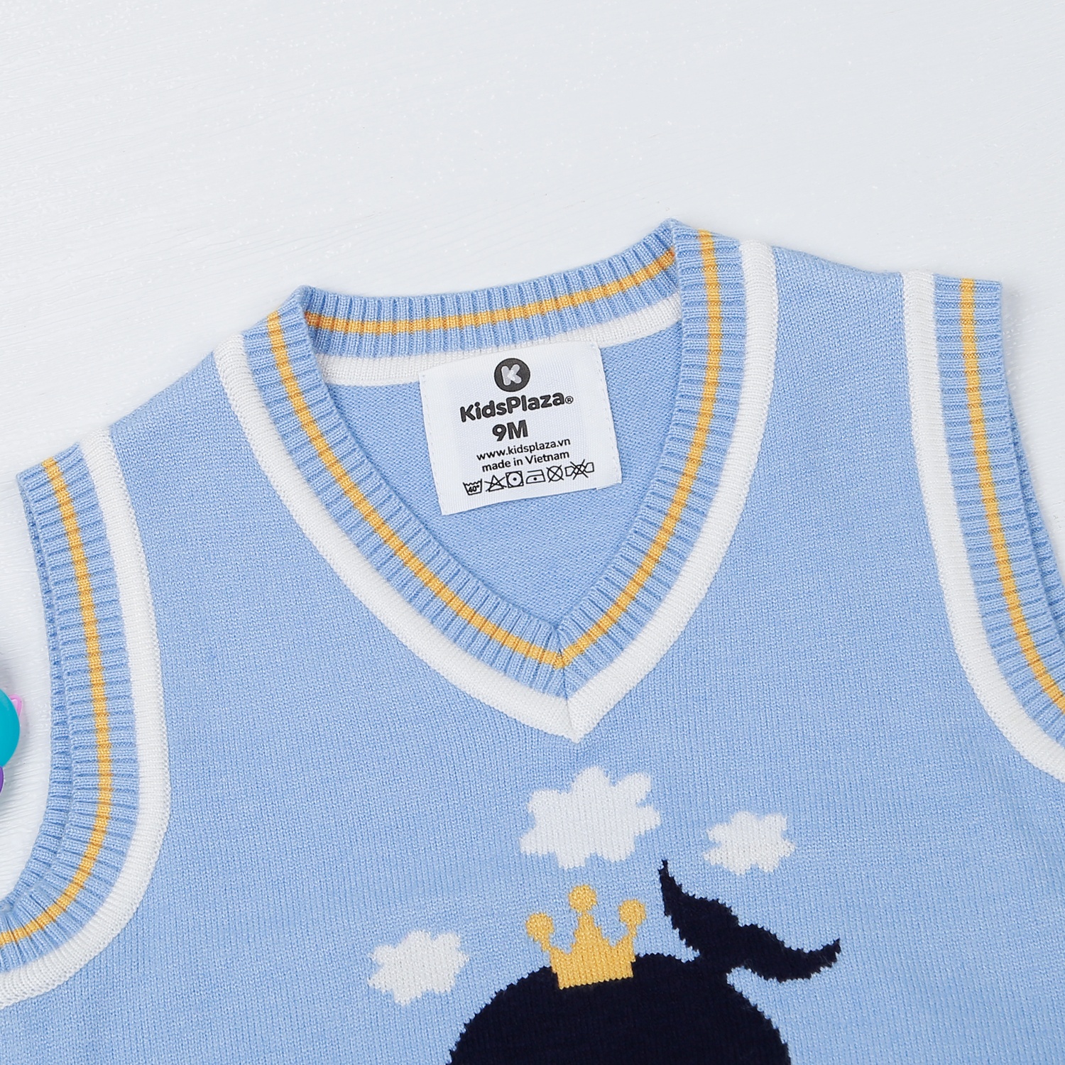 Áo gile len bé trai KidsPlaza cá voi HN22D (Xanh) hình 2