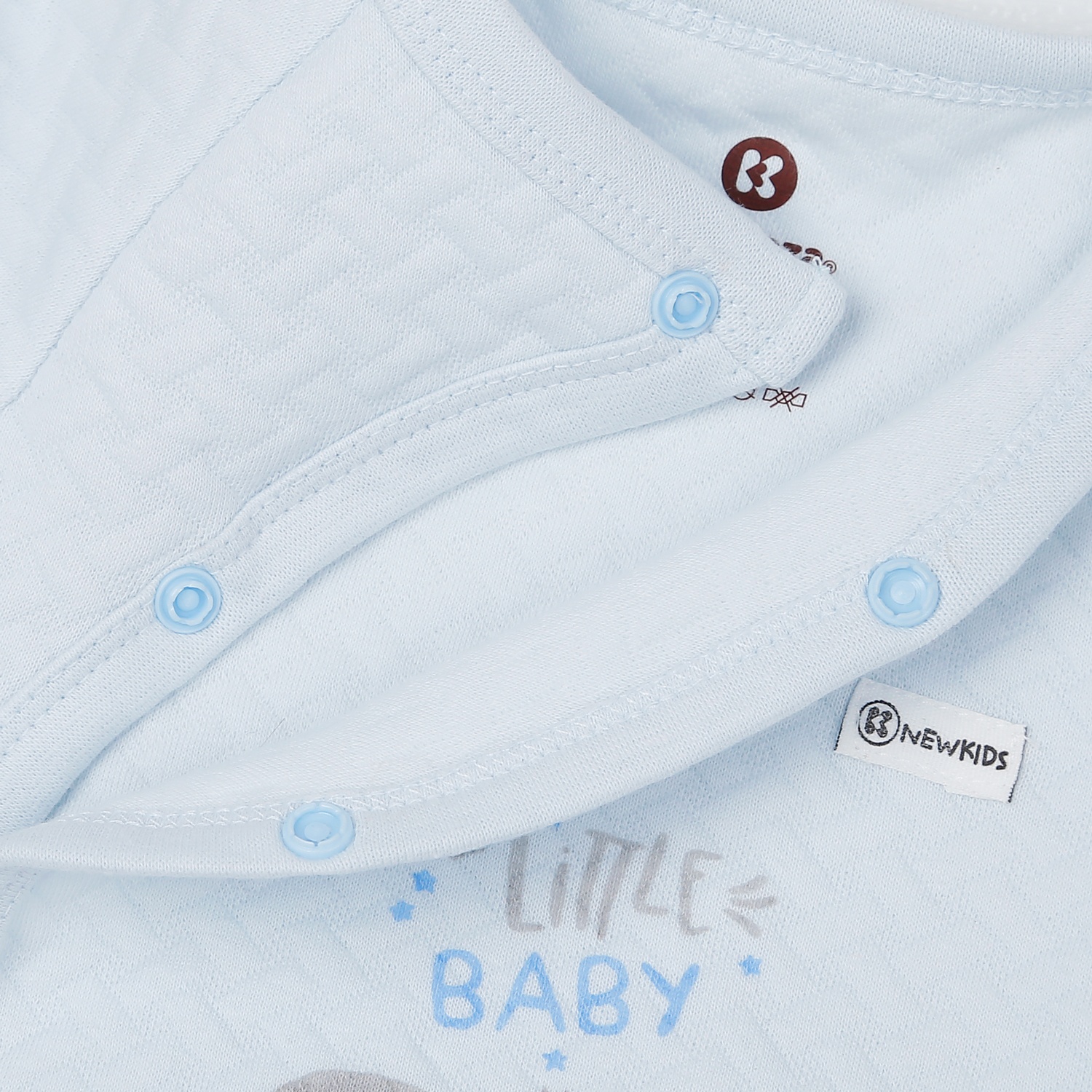 Bộ quần áo bông bé trai KidsPlaza cài chéo in voi M22D (Xanh) hình 4