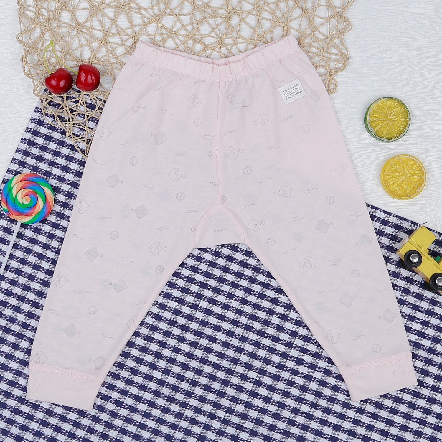 Bộ quần áo dài tay cài chéo KidsPlaza in cá HN21T (Hồng) hình 6