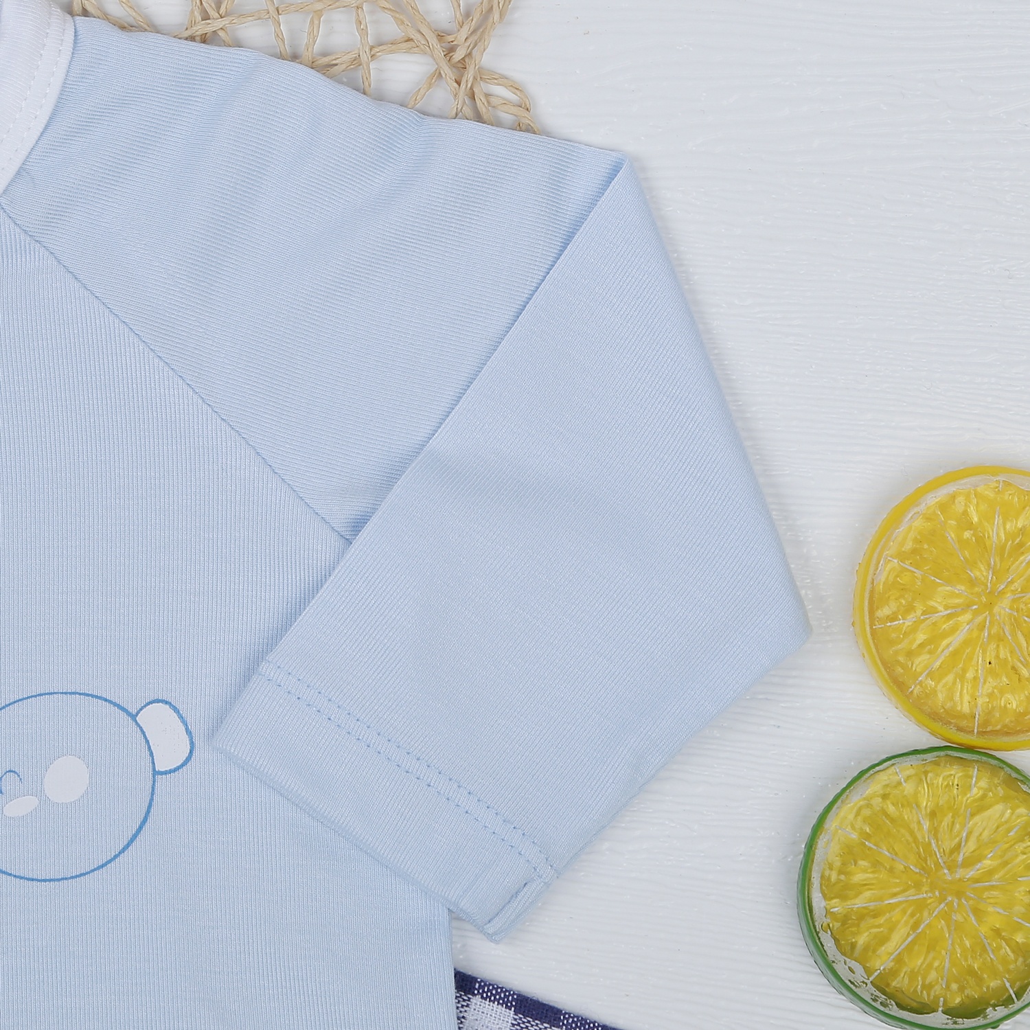 Bộ quần áo dài tay cài lệch Otis KidsPlaza ND22T (Xanh) hình 4