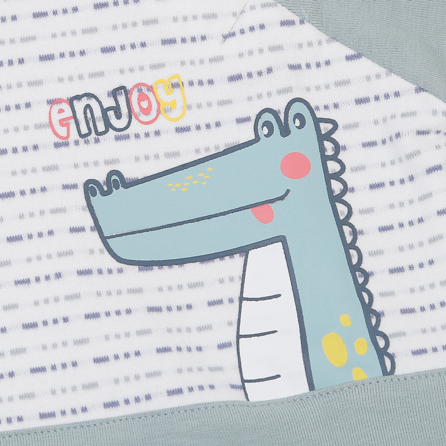 Bộ bé trai dài tay cài vai kẻ nét đứt ND22D (Xanh Ngọc) hình 4