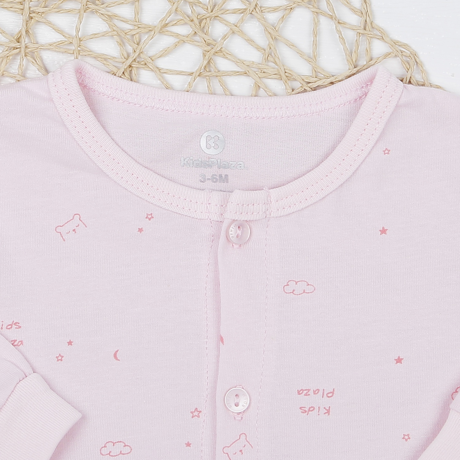 Bộ quần áo sơ sinh dài tay cài giữa KidsPlaza NBA22 (Hồng) hình 3