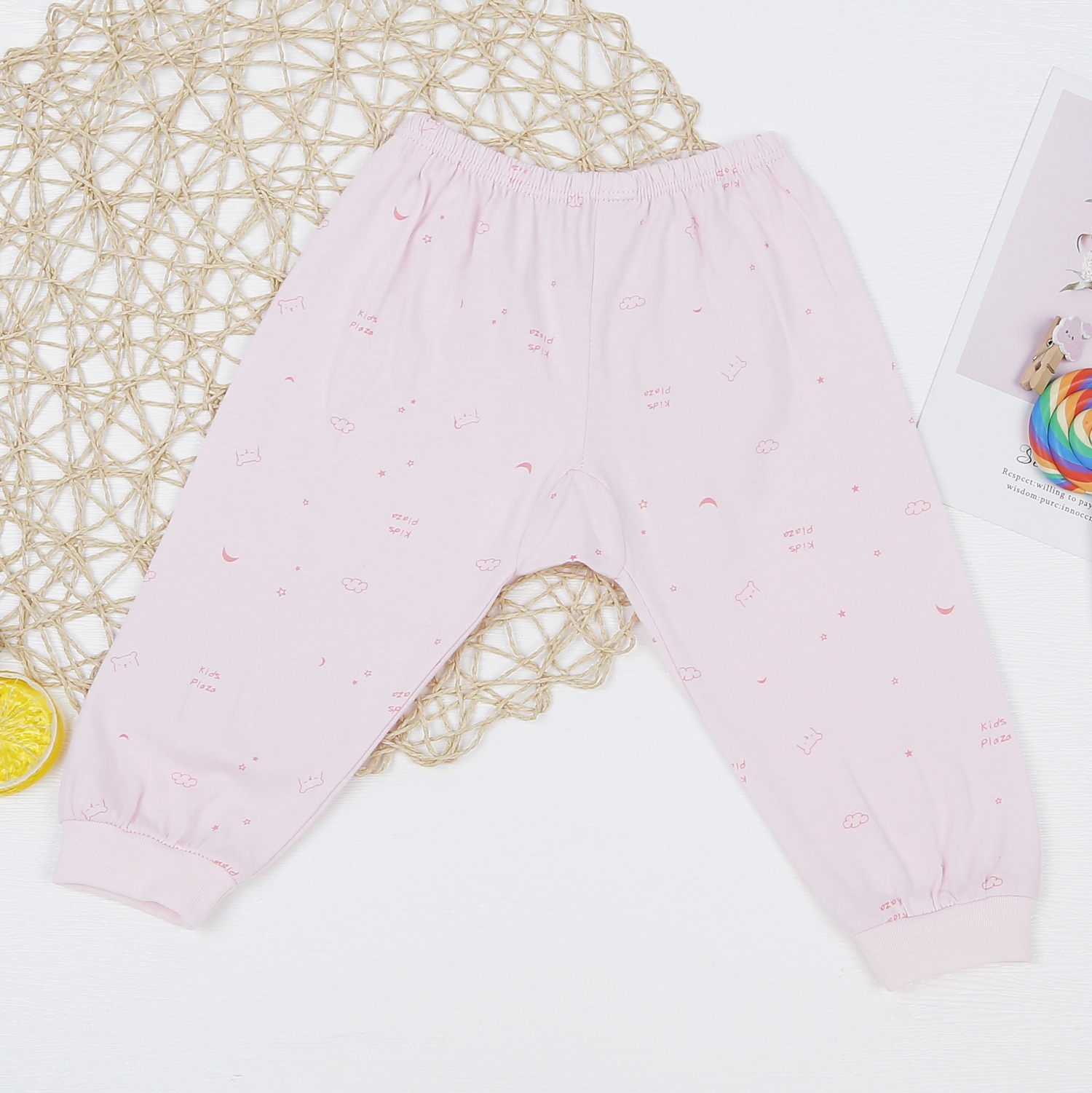 Bộ quần áo sơ sinh dài tay cài giữa KidsPlaza NBA22 (Hồng) hình 4