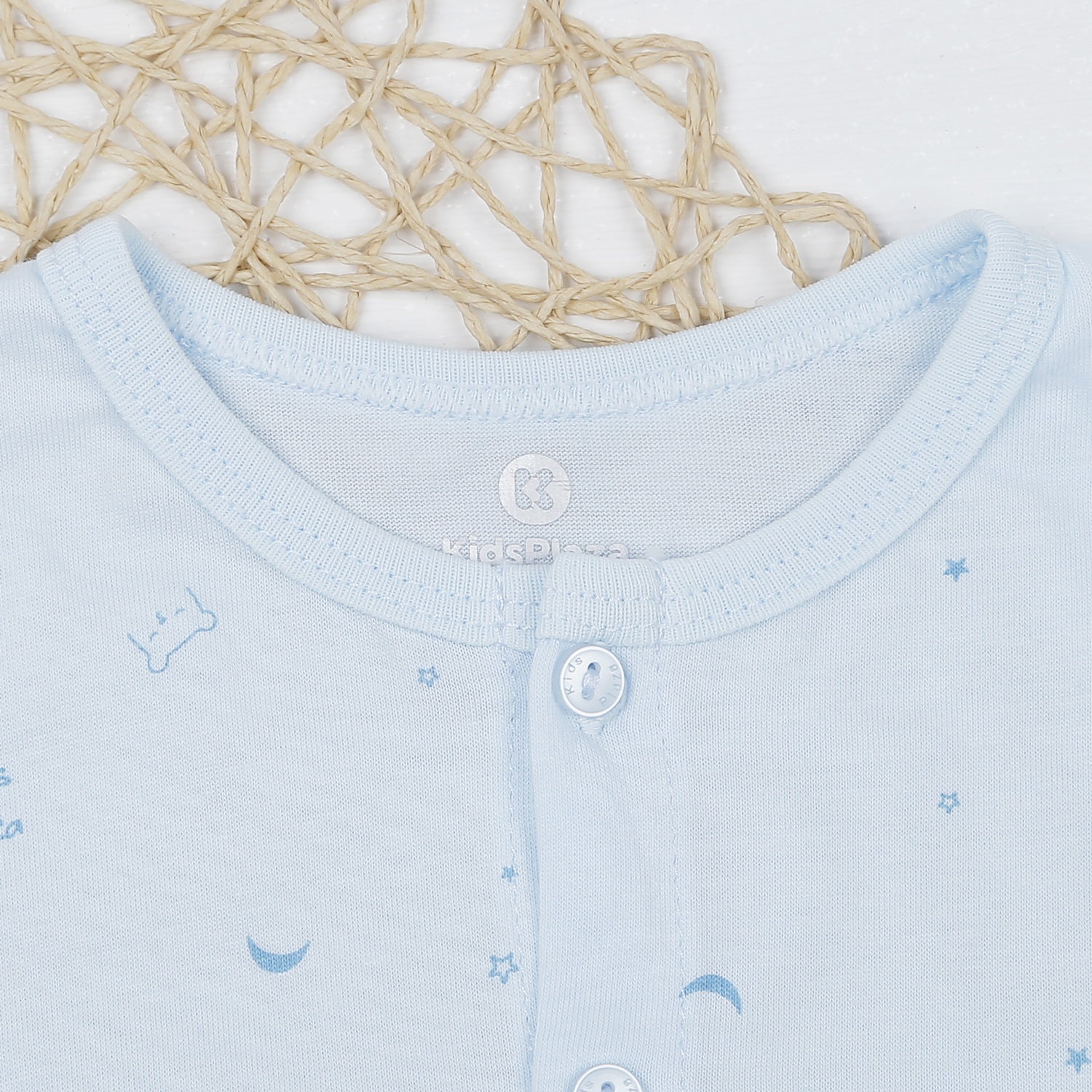 Bộ quần áo sơ sinh dài tay cài giữa KidsPlaza NBA22 (Xanh) hình 3