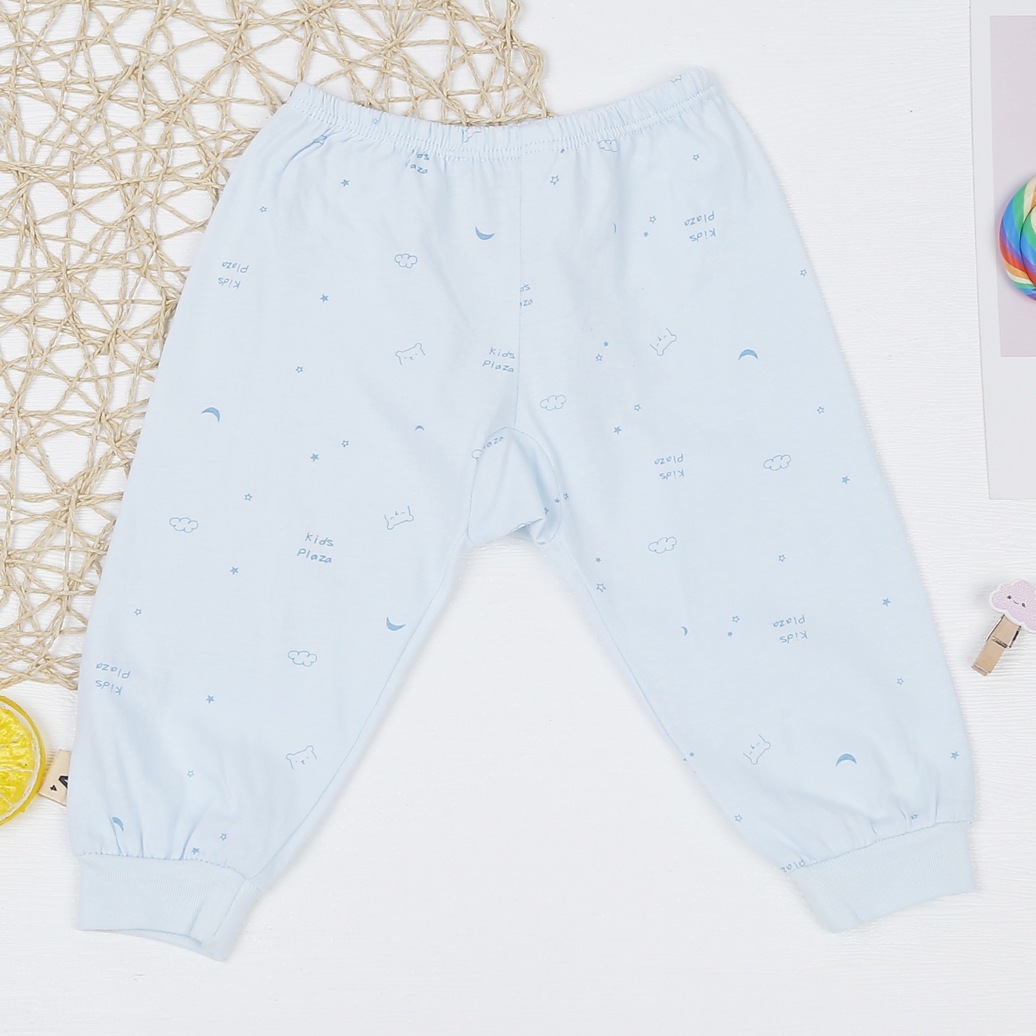 Bộ quần áo sơ sinh dài tay cài giữa KidsPlaza NBA22 (Xanh) hình 4