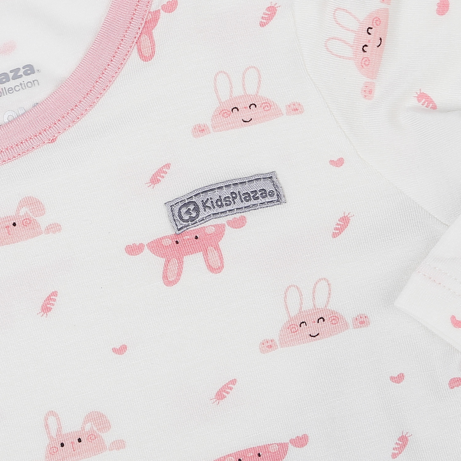 Bộ quần áo bé gái cài vai KidsPlaza in thỏ M22T (Trắng Hồng) hình 5