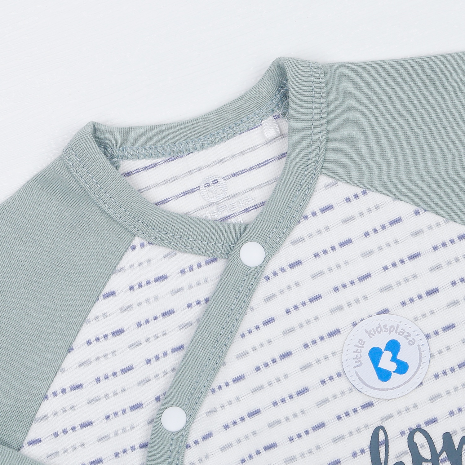 Bộ quần áo bé trai dài tay cài lệch kẻ nét đứt ND22D hình 3