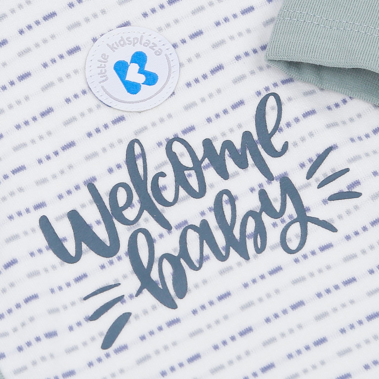 Bộ quần áo bé trai dài tay cài lệch kẻ nét đứt ND22D hình 4