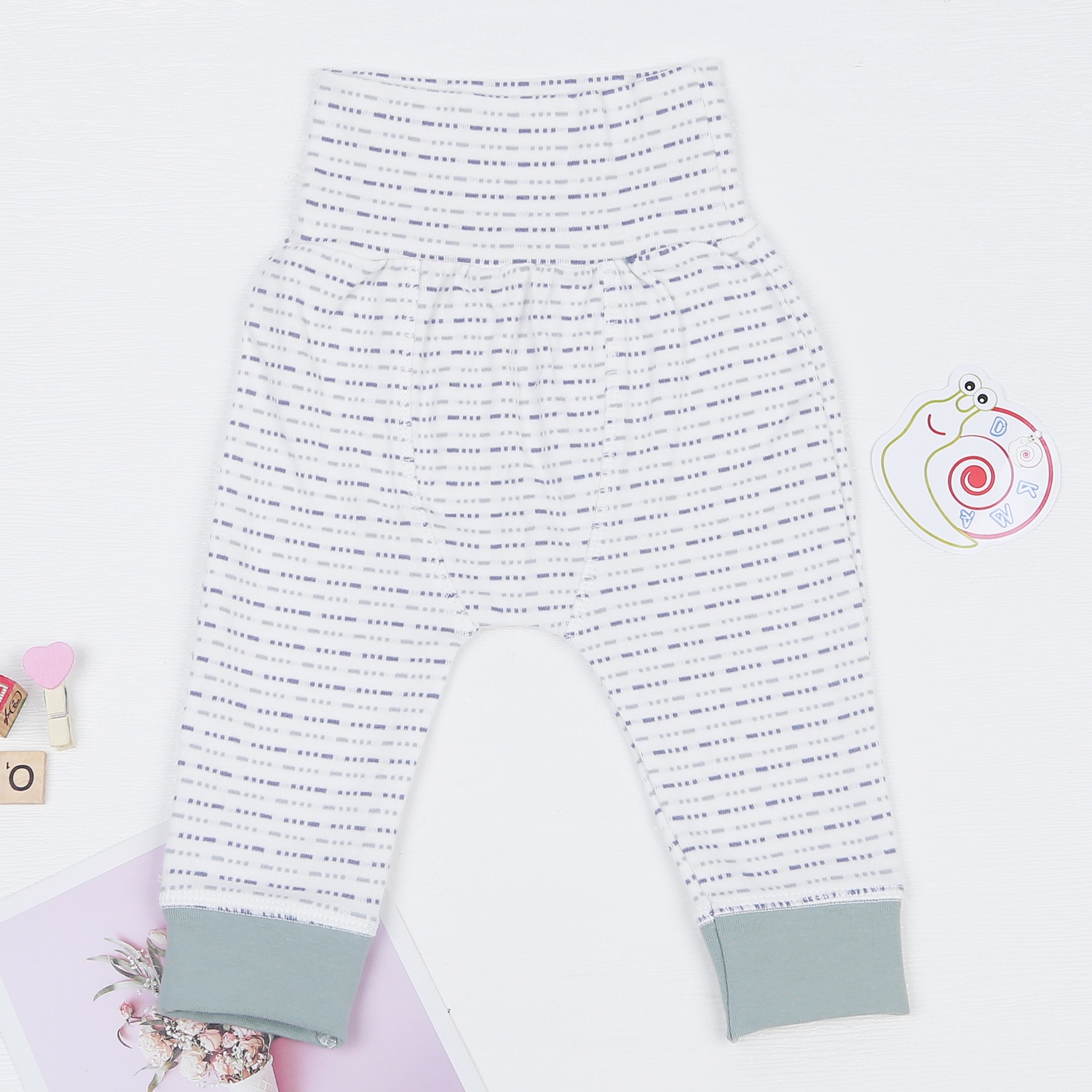 Bộ quần áo bé trai dài tay cài lệch kẻ nét đứt ND22D hình 5