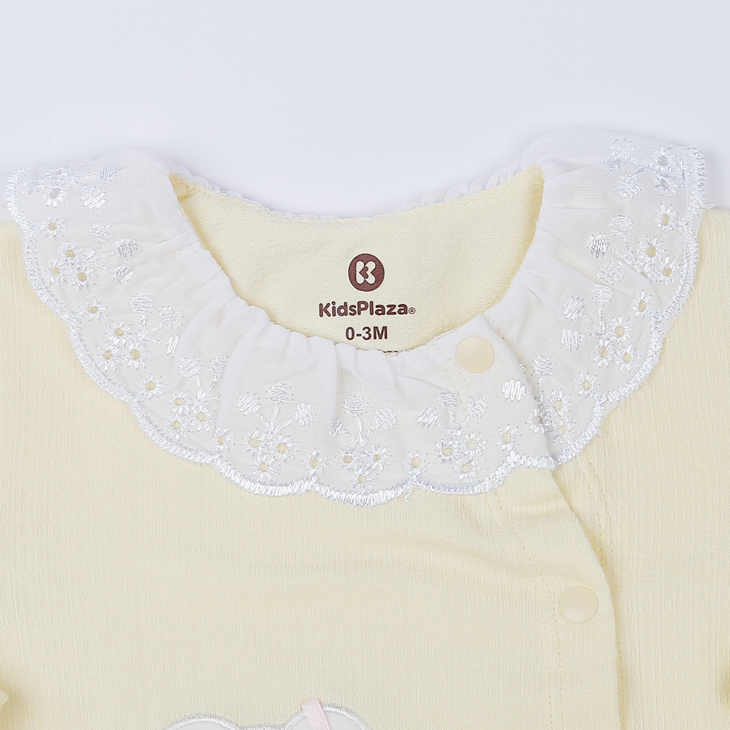 Body bé gái KidsPlaza cổ ren bèo thêu gấu HN22D (Vàng) hình 2