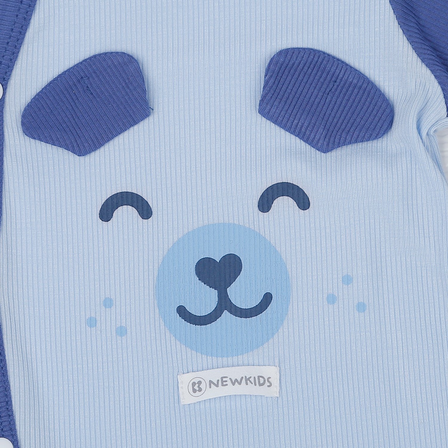 Body bé trai dài tay KidsPlaza cài lệch kẻ tăm ND22T (Xanh) hình 4