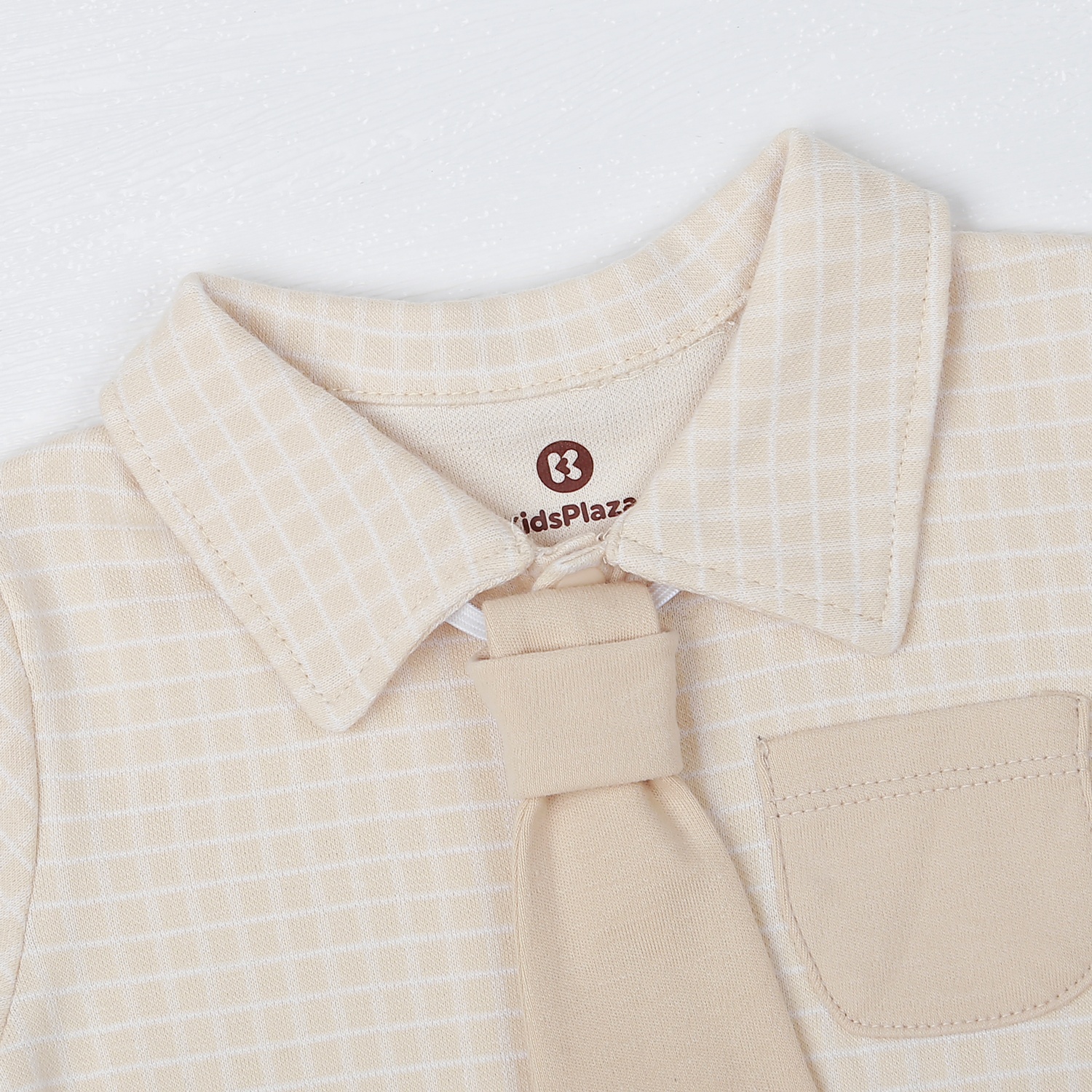 Body bé trai KidsPlaza cà vạt caro HN22D (Be) hình 2