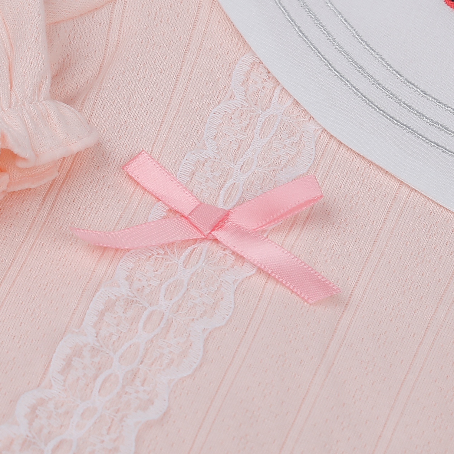 Body bé gái ren đính nơ KidsPlaza HN22D (hồng cam) hình 4
