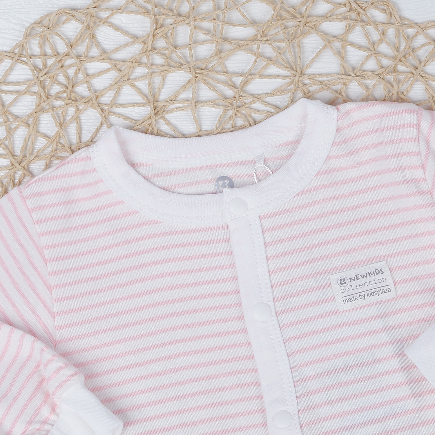 Body dài tay Otis cài giữa KidsPlaza kẻ hồng ND22T hình 2