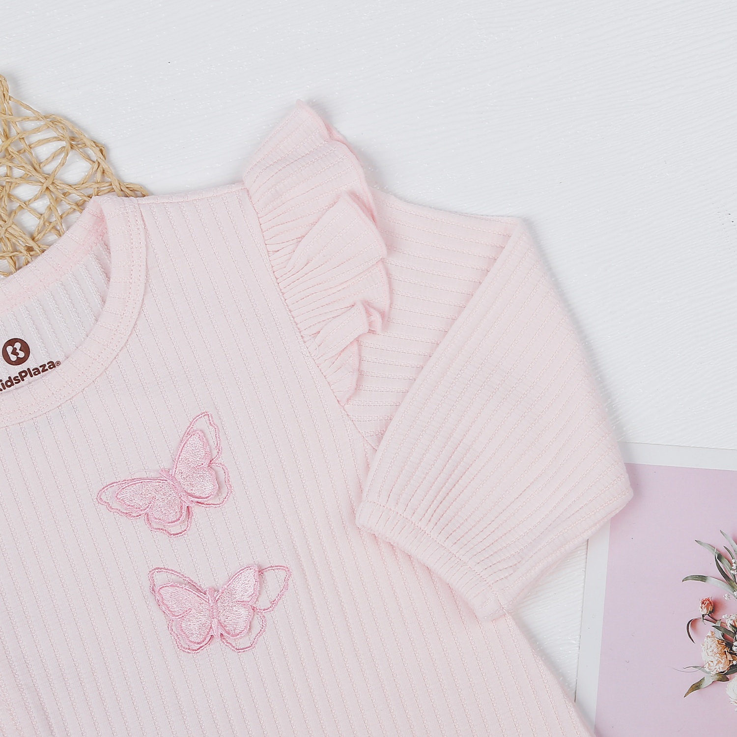 Body dài tay bé gái KidsPlaza hoạ tiết bướm HN22D hình 3
