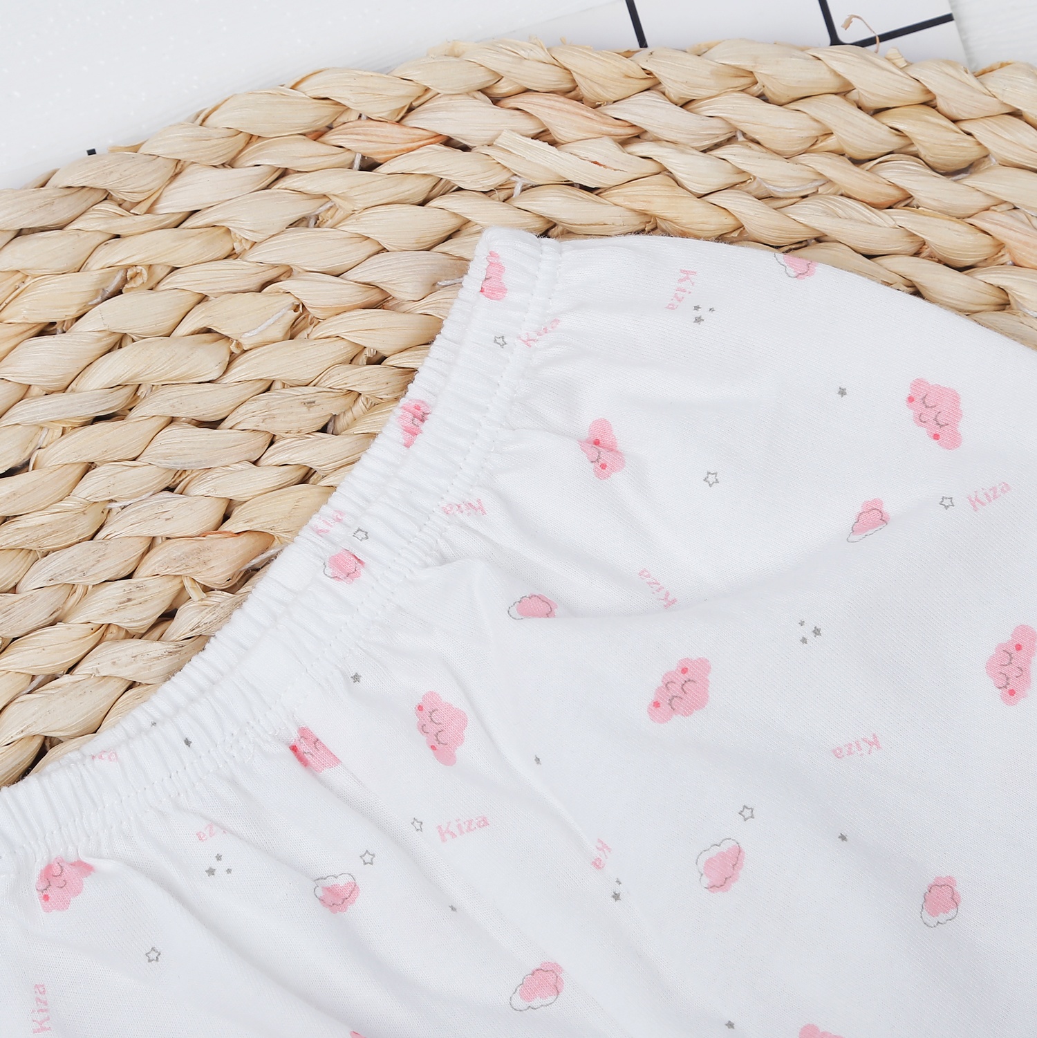 Quần dài sơ sinh Kiza in đám mây (Trắng hồng) hình 2