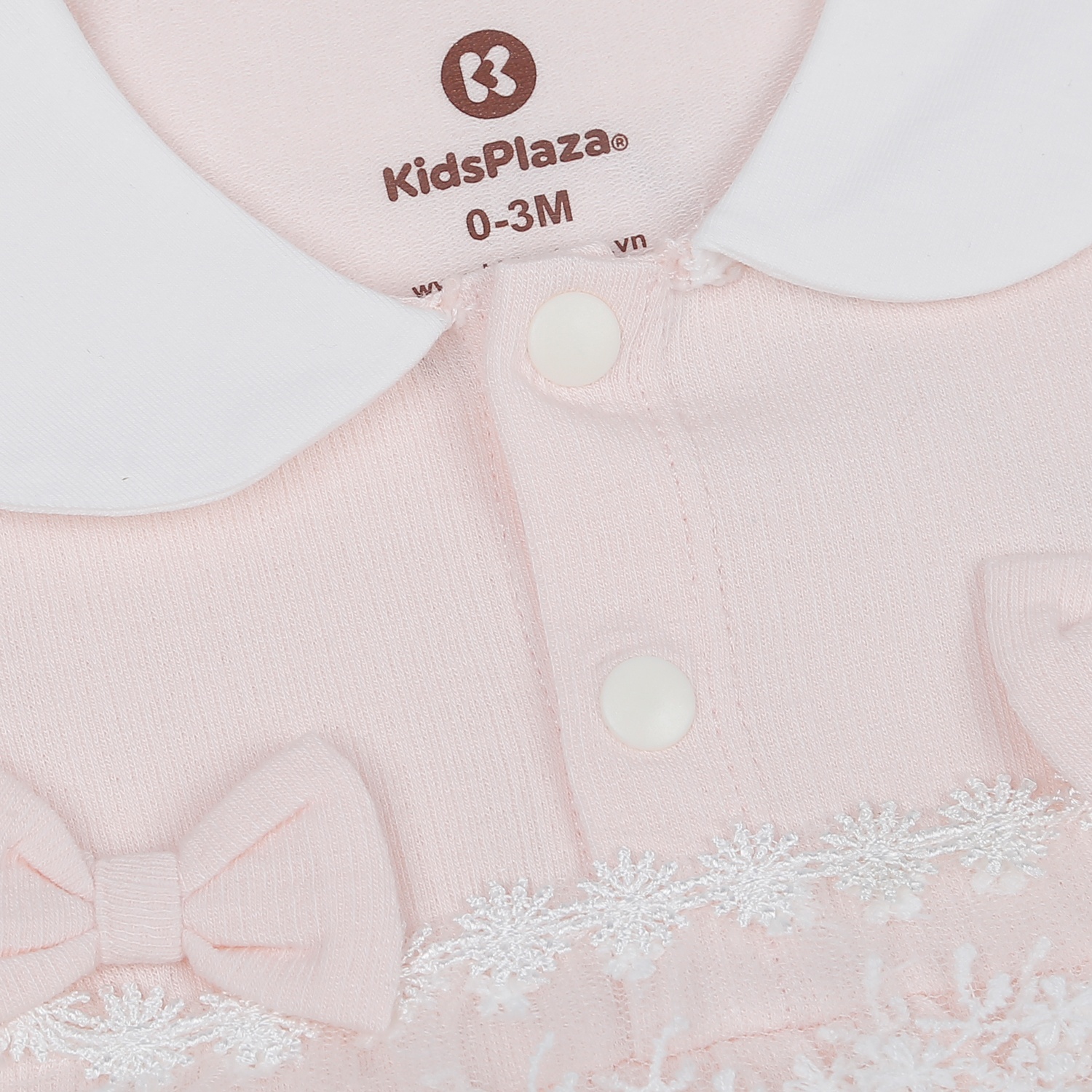 Set body bé gái KidsPlaza ngực đính nơ ren HN22D (Hồng)  hình 4