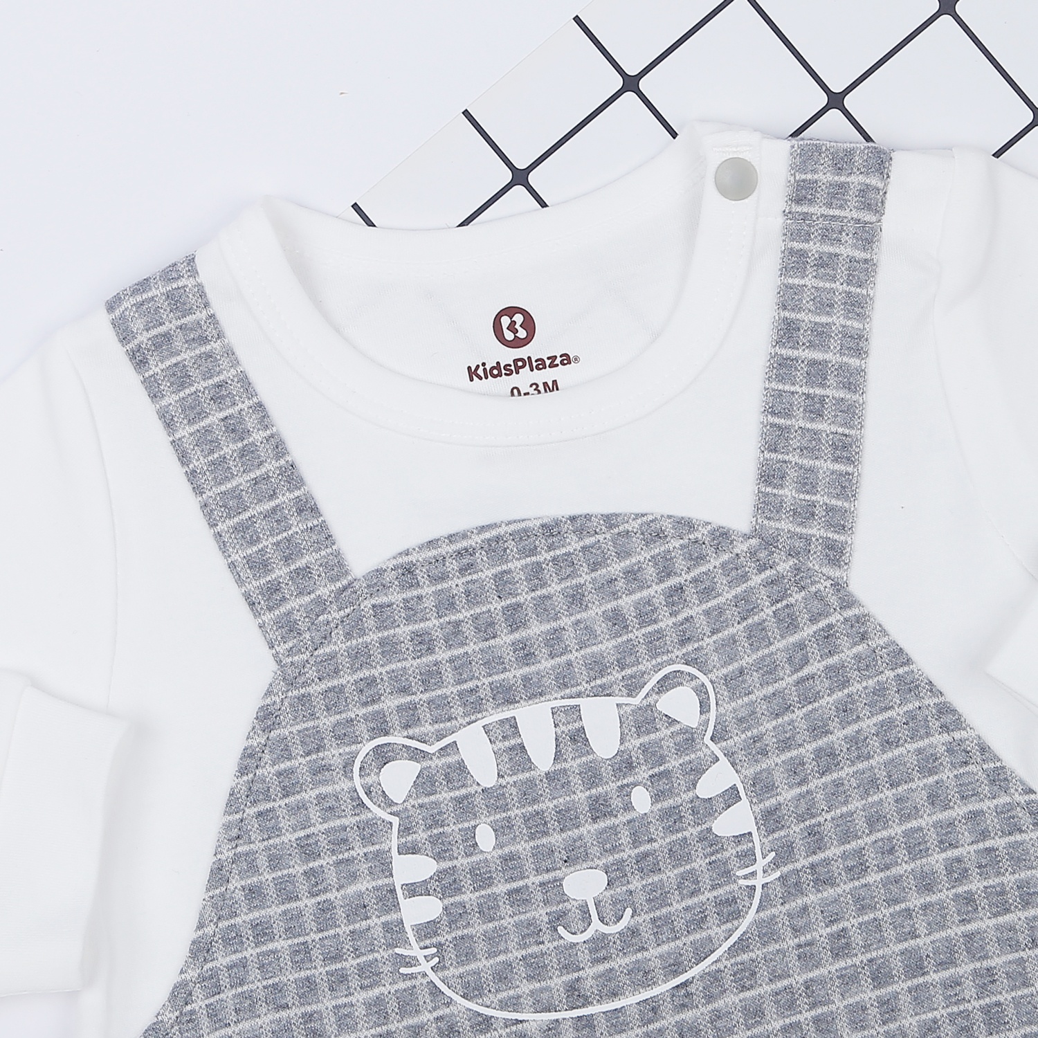 Set body bé trai KidsPlaza in hổ HN22D (Trắng kẻ xám) hình 2