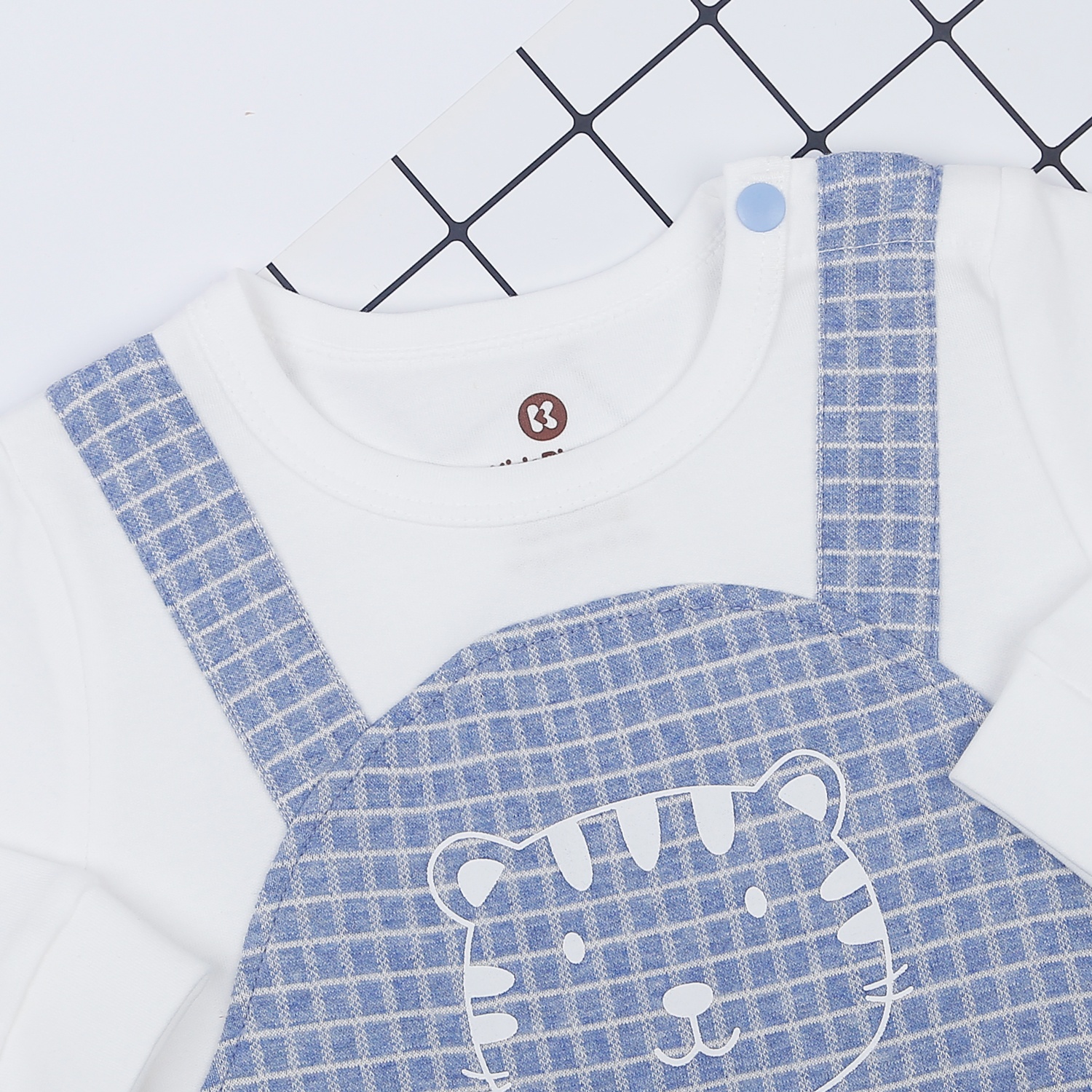 Set body bé trai KidsPlaza in hổ HN22D (Trắng kẻ xanh) hình 2