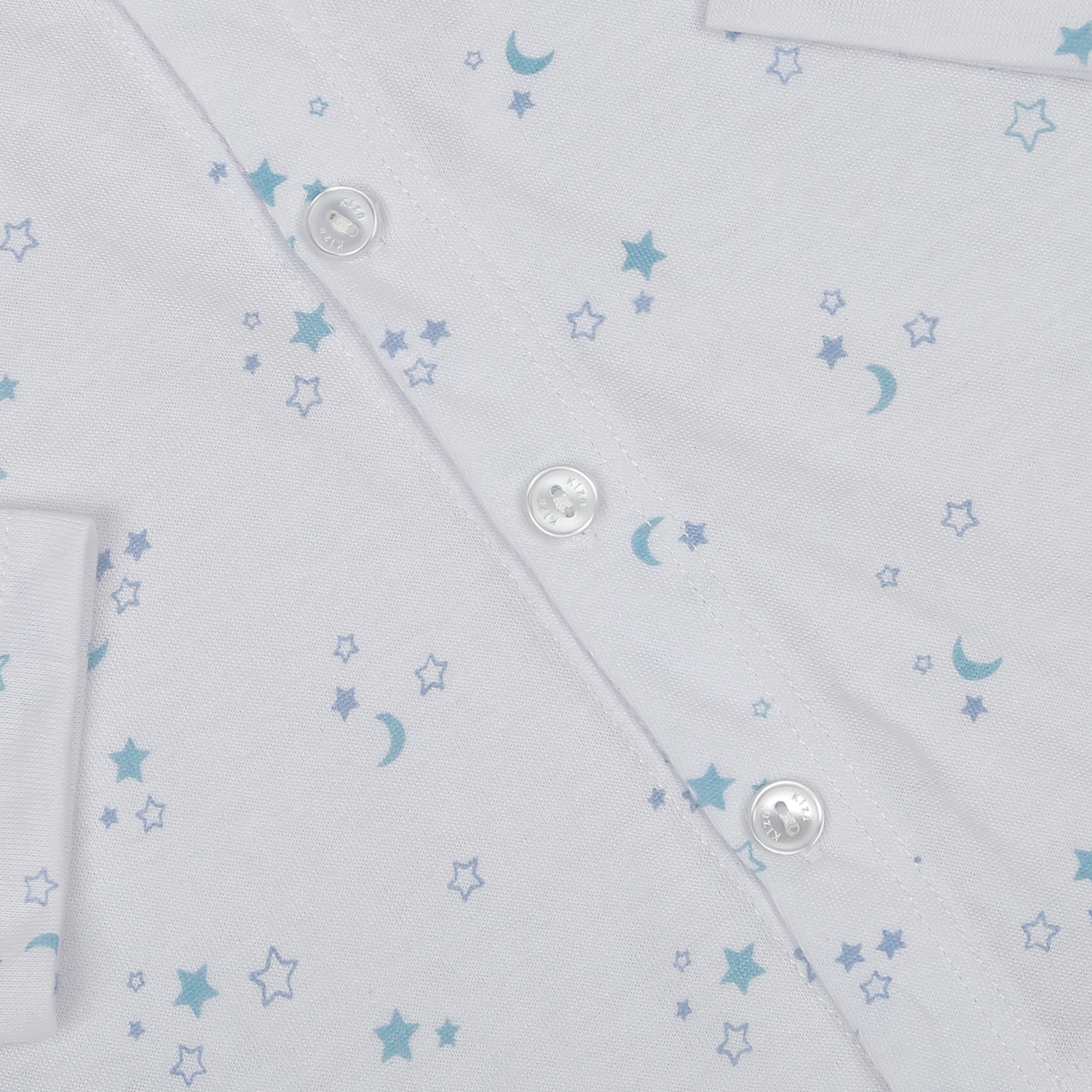 Áo dài tay Kiza in trăng sao BA22 (Trắng Xanh) hình 4