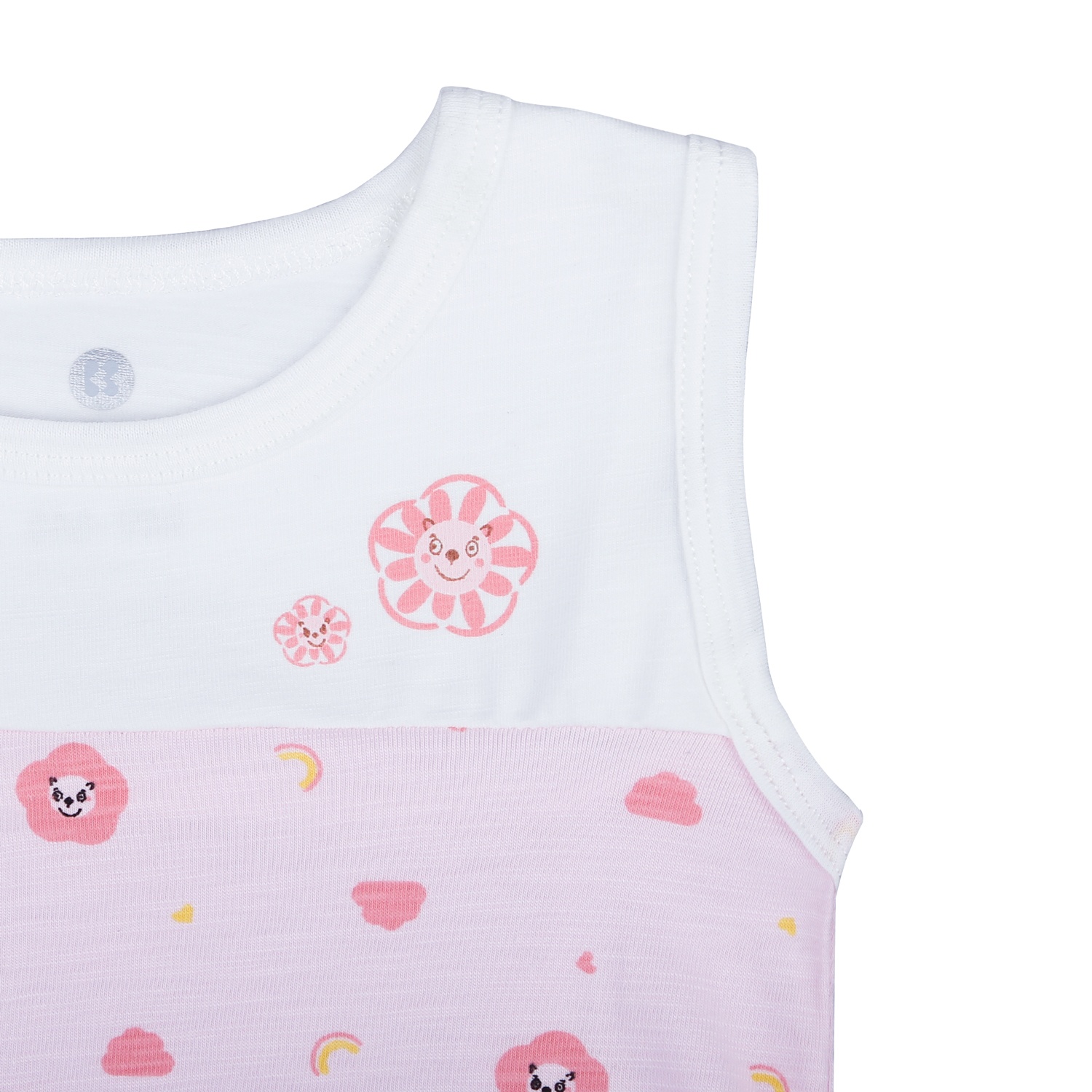 Bộ ba lỗ bé gái áo phối in hoa KidsPlaza M21H hình 4