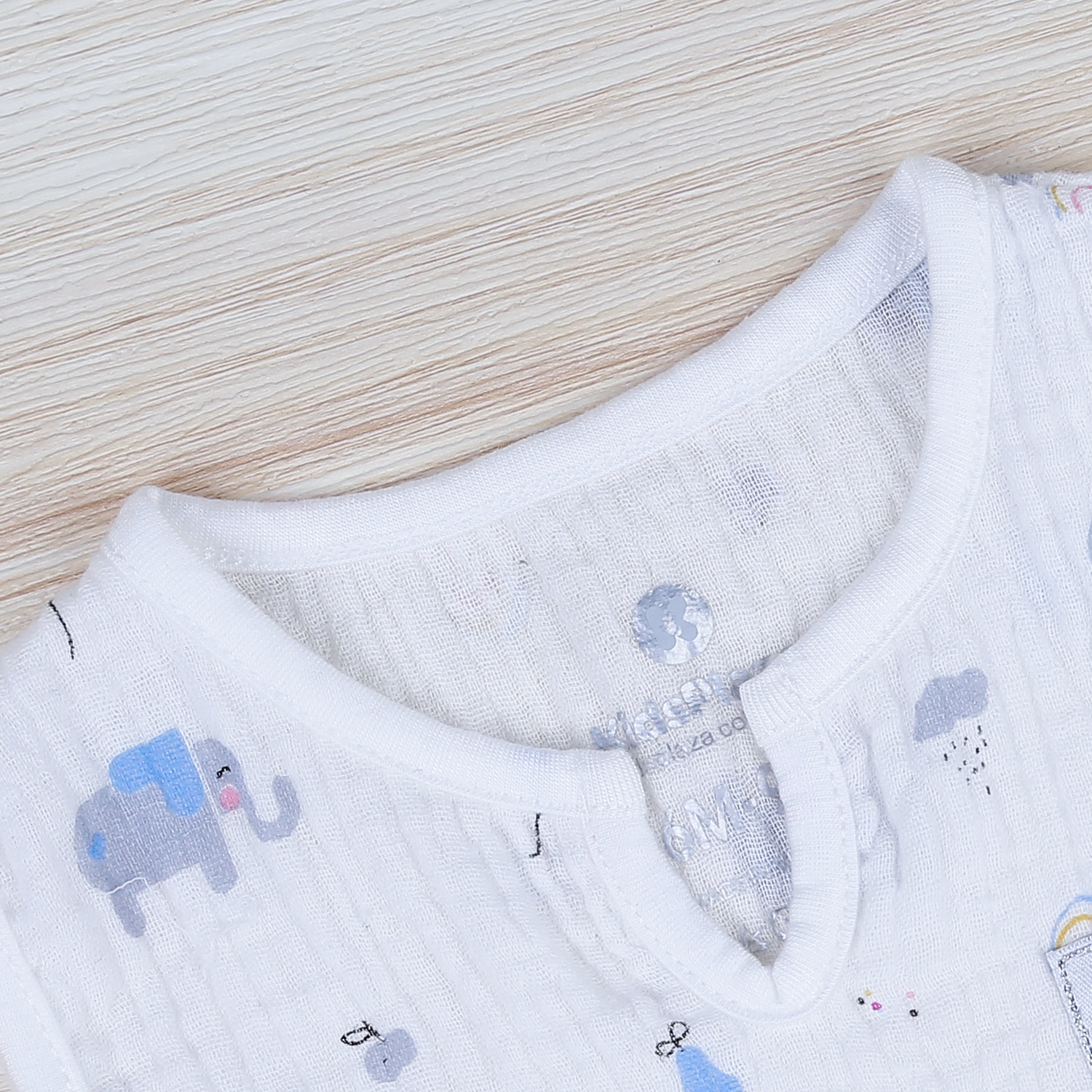 Bộ ba lỗ xô bé trai in voi KidsPlaza trắng xanh M21H hình 4