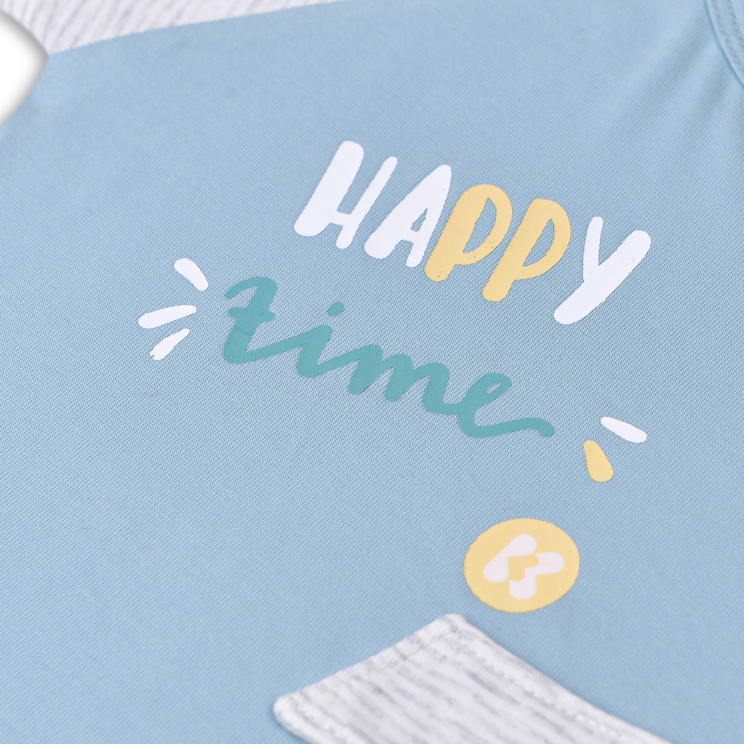 Bộ cộc bé trai cài vai Otis xanh kẻ ghi KidsPlaza ND22H hình 3