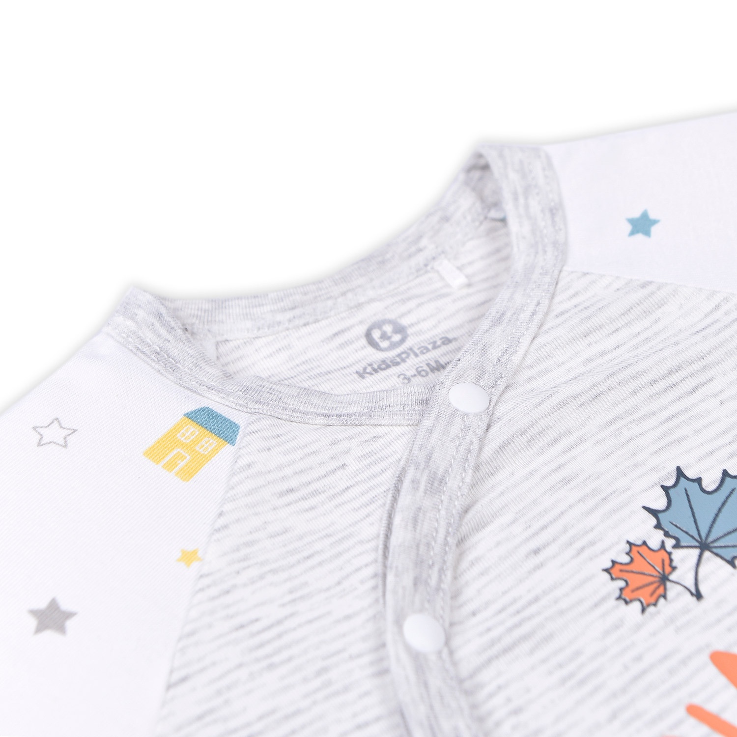 Bộ cộc cài lệch kẻ ghi bé trai KidsPlaza ND22H (Trắng)  hình 2