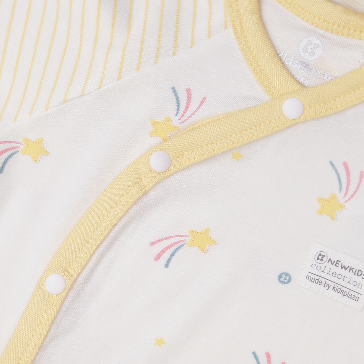 Bộ cộc cài lệch Otis kẻ vàng bé gái KidsPlaza ND22H (Trắng vàng) hình 4