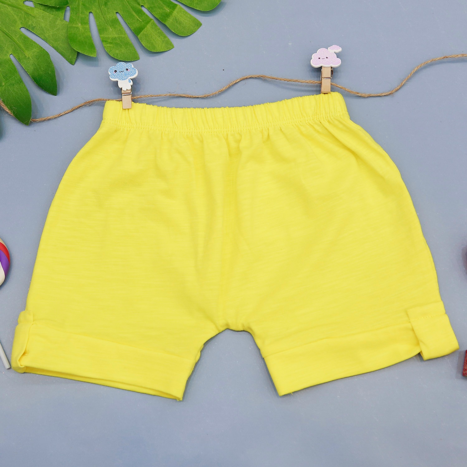 Bộ cộc tay bé gái in hình bông hoa KidsPlaza M21H (Vàng) hình 5