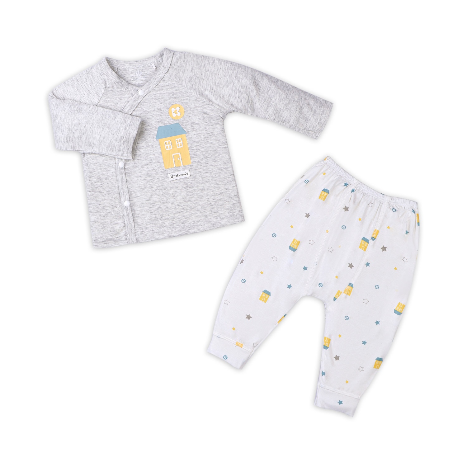 Bộ dài cài lệch Otis in ngôi nhà bé trai KidsPlaza ND22H (Ghi)  hình 1