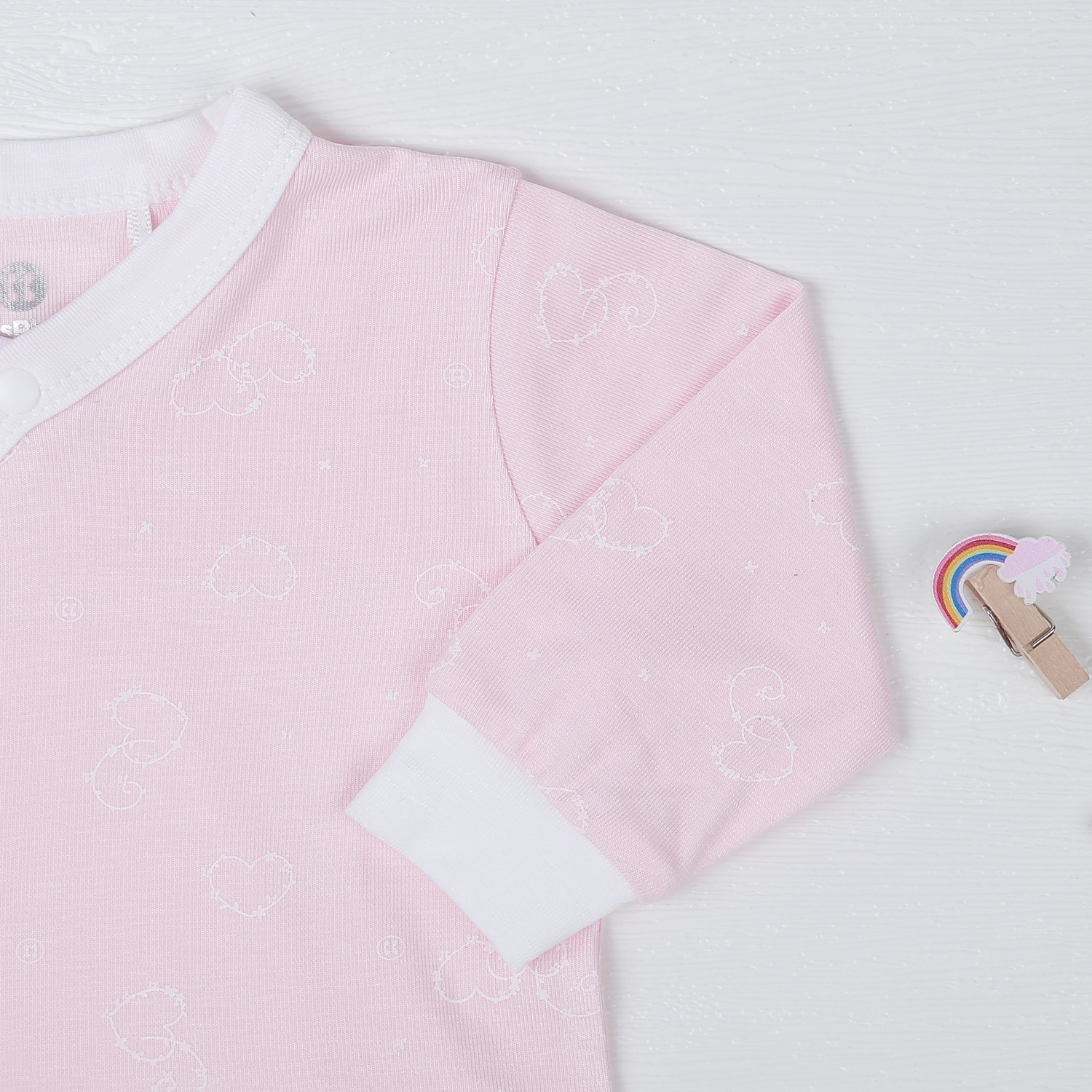 Bộ quần áo dài tay Otis cài chéo KidsPlaza Hồng ND22T hình 4