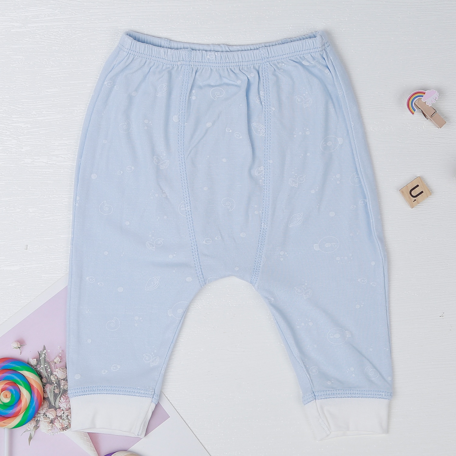 Bộ quần áo dài tay Otis cài chéo KidsPlaza màu xanh ND22T hình 6