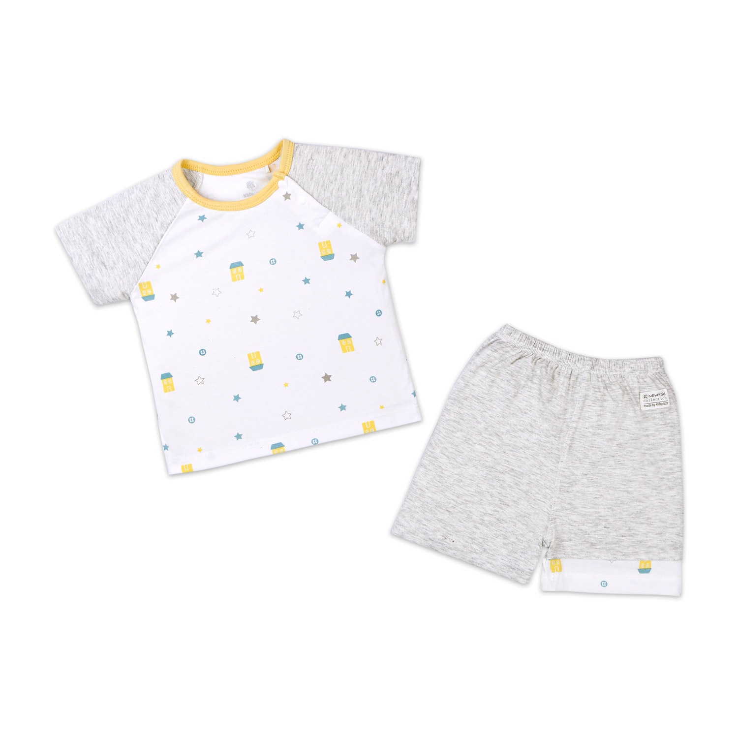 Bộ quần áo bé trai cộc tay cài vai Otis KidsPlaza ND22H hình 1