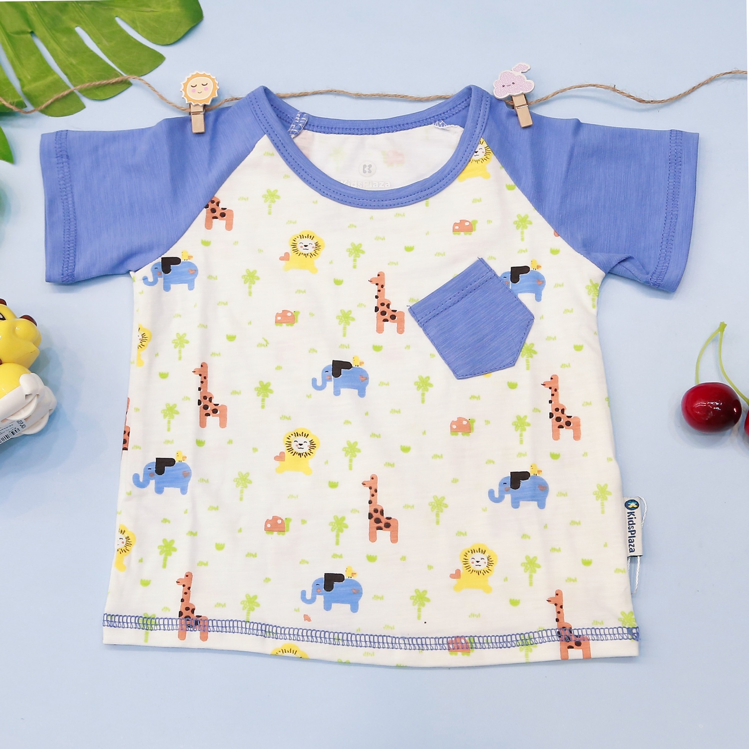 Bộ quần áo cộc tay bé trai in hình thú KidsPlaza M21H hình 2