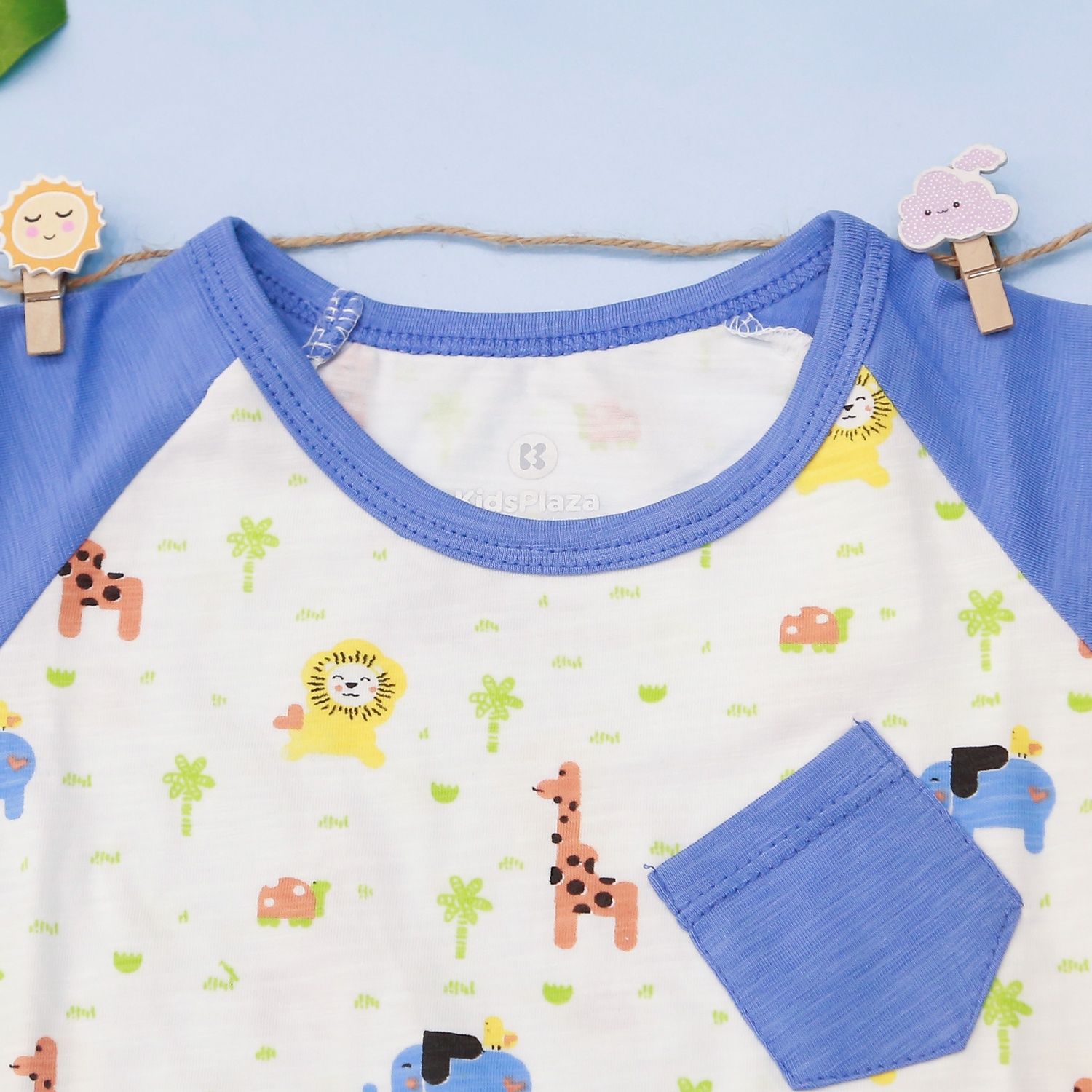 Bộ quần áo cộc tay bé trai in hình thú KidsPlaza M21H hình 3