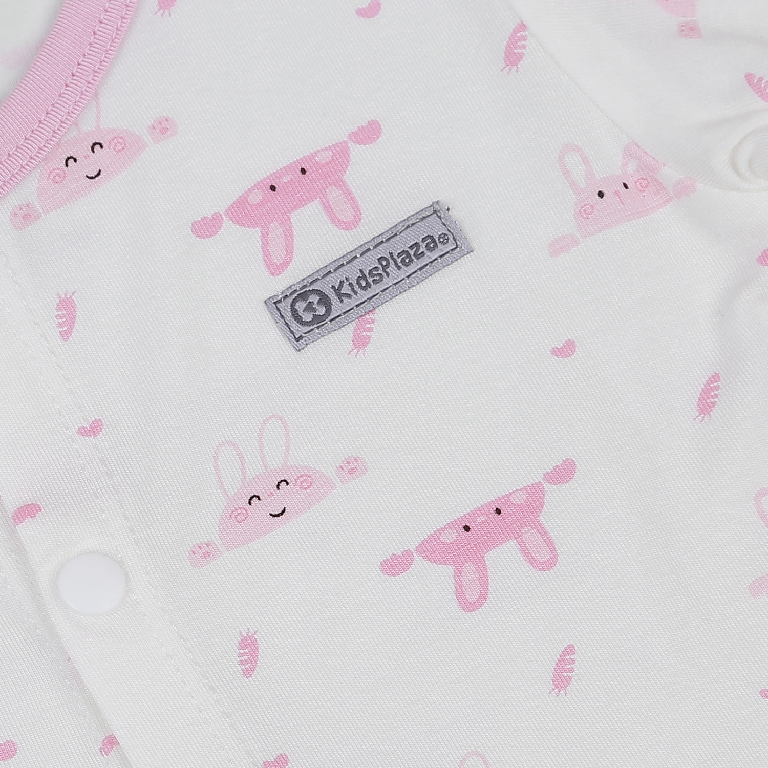Bộ quần áo cộc tay cài giữa KidsPlaza in Thỏ M22H (Hồng) hình 4