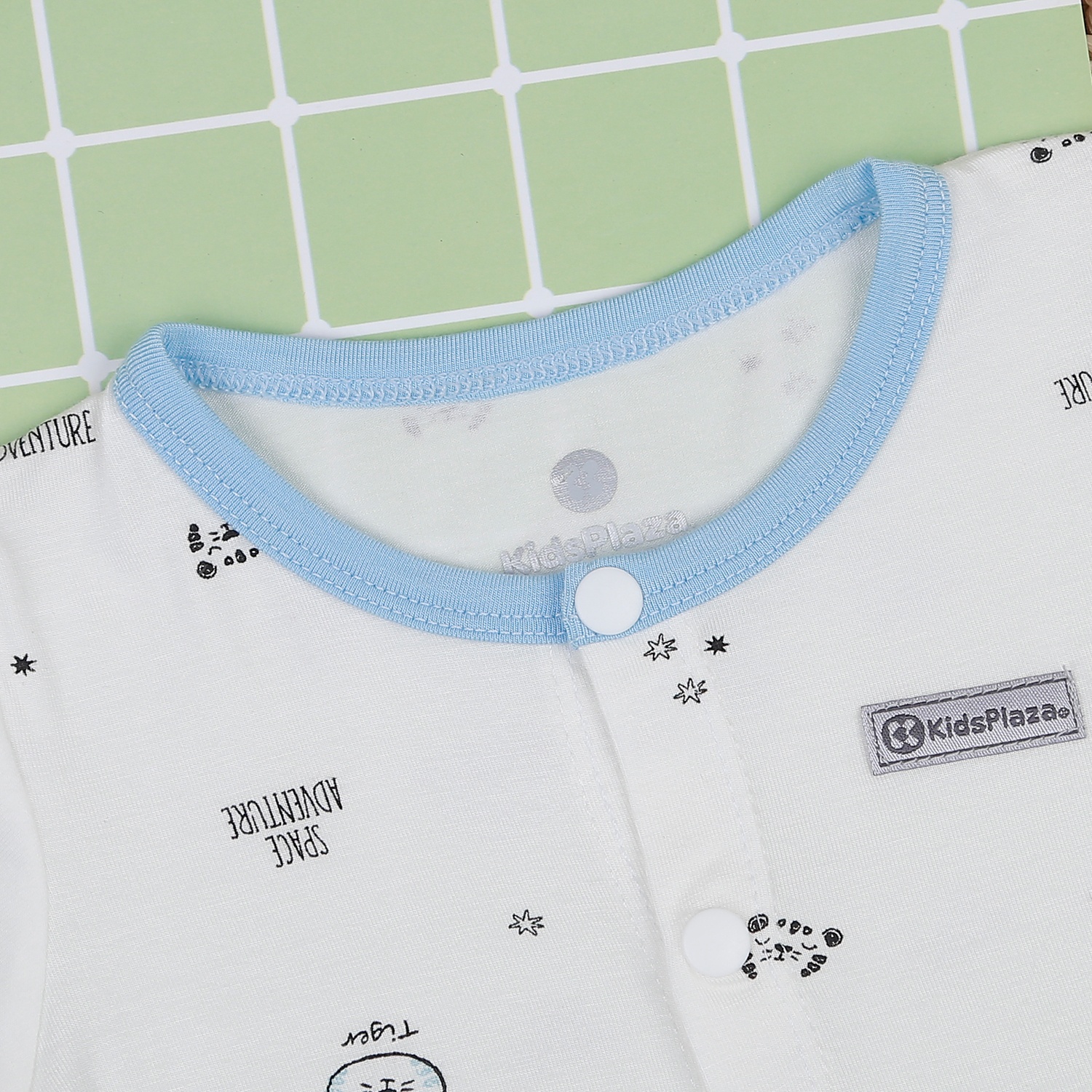 Bộ quần áo cộc tay cài giữa KidsPlaza in Tiger M22H (Xanh) hình 3