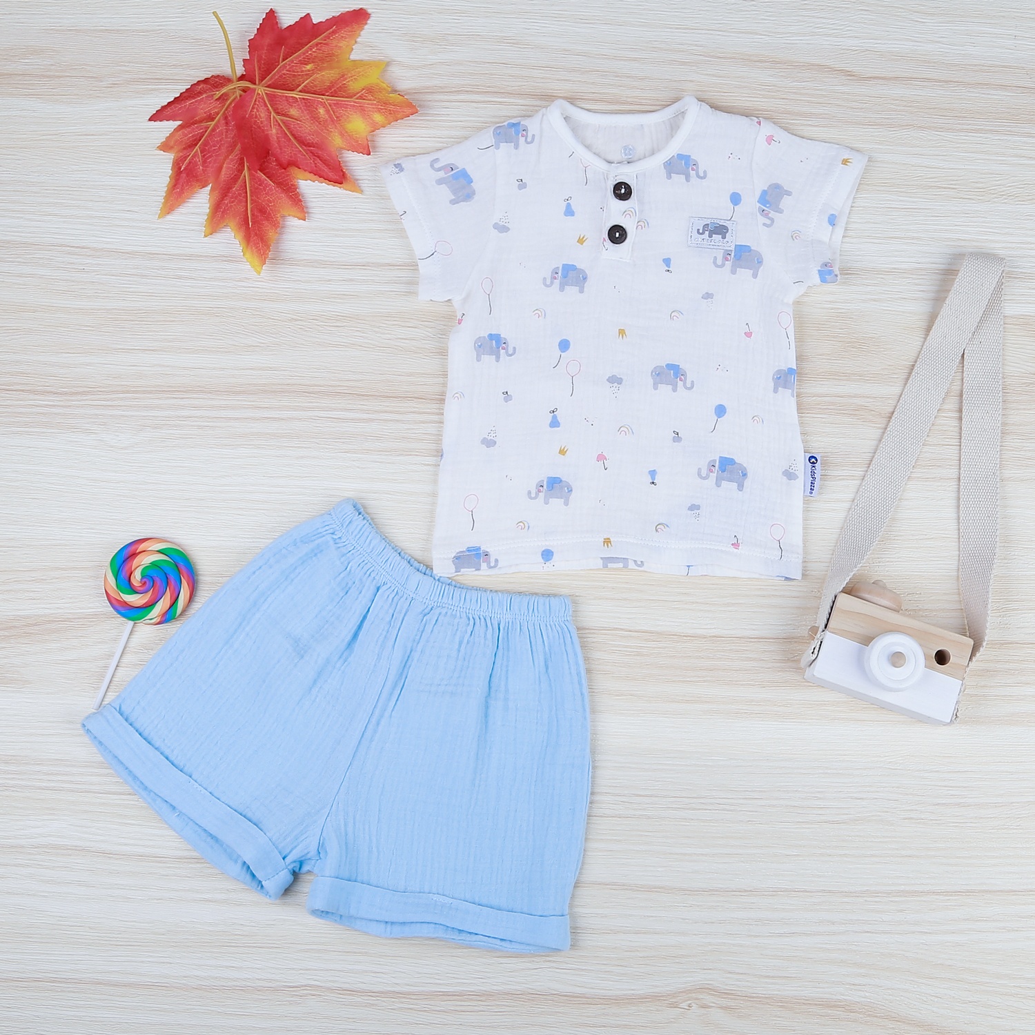 Bộ quần áo cộc tay cài giữa KidsPlaza M21H hình 1