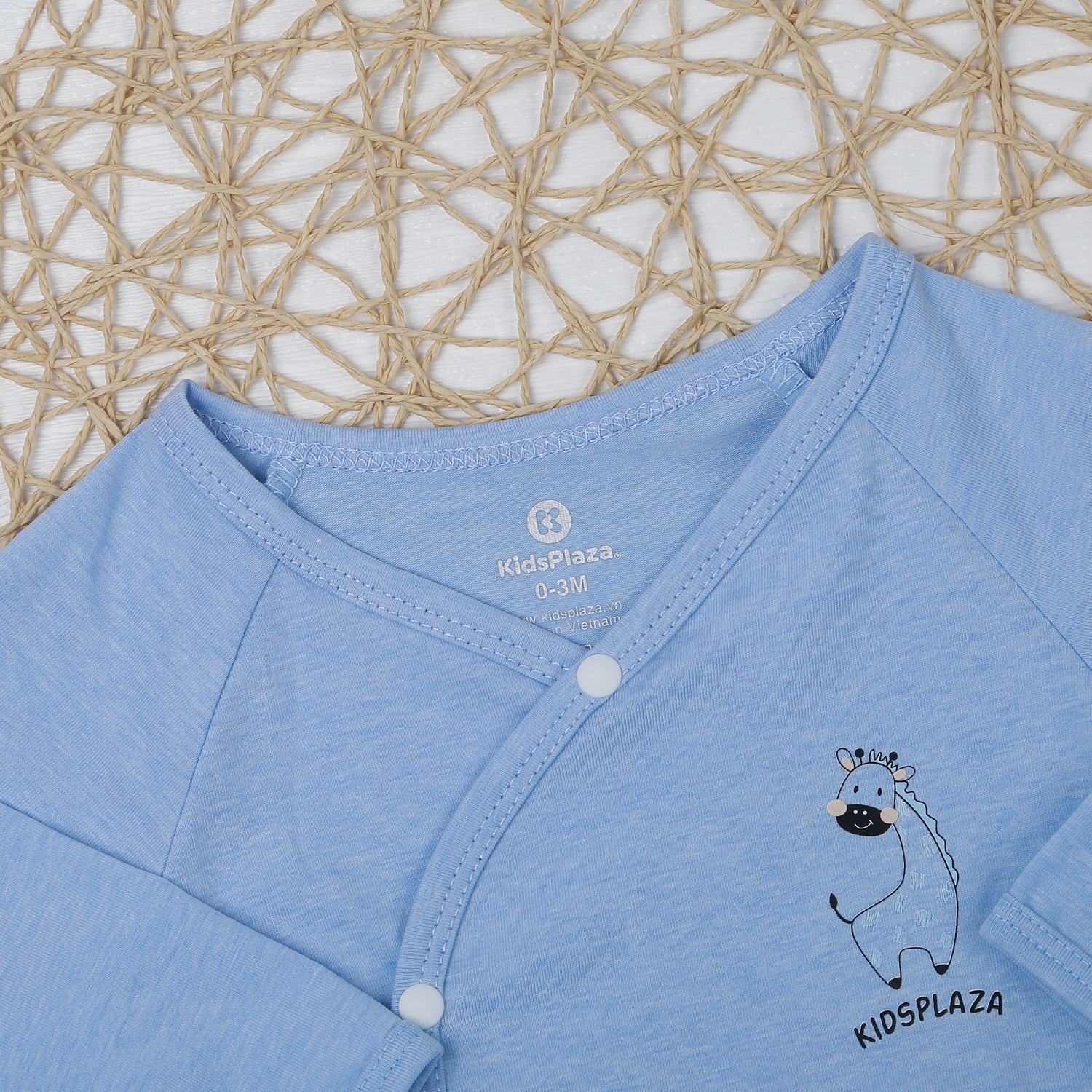 Bộ quần áo dài tay cài chéo KidsPlaza KA22 (Xanh)  hình 3